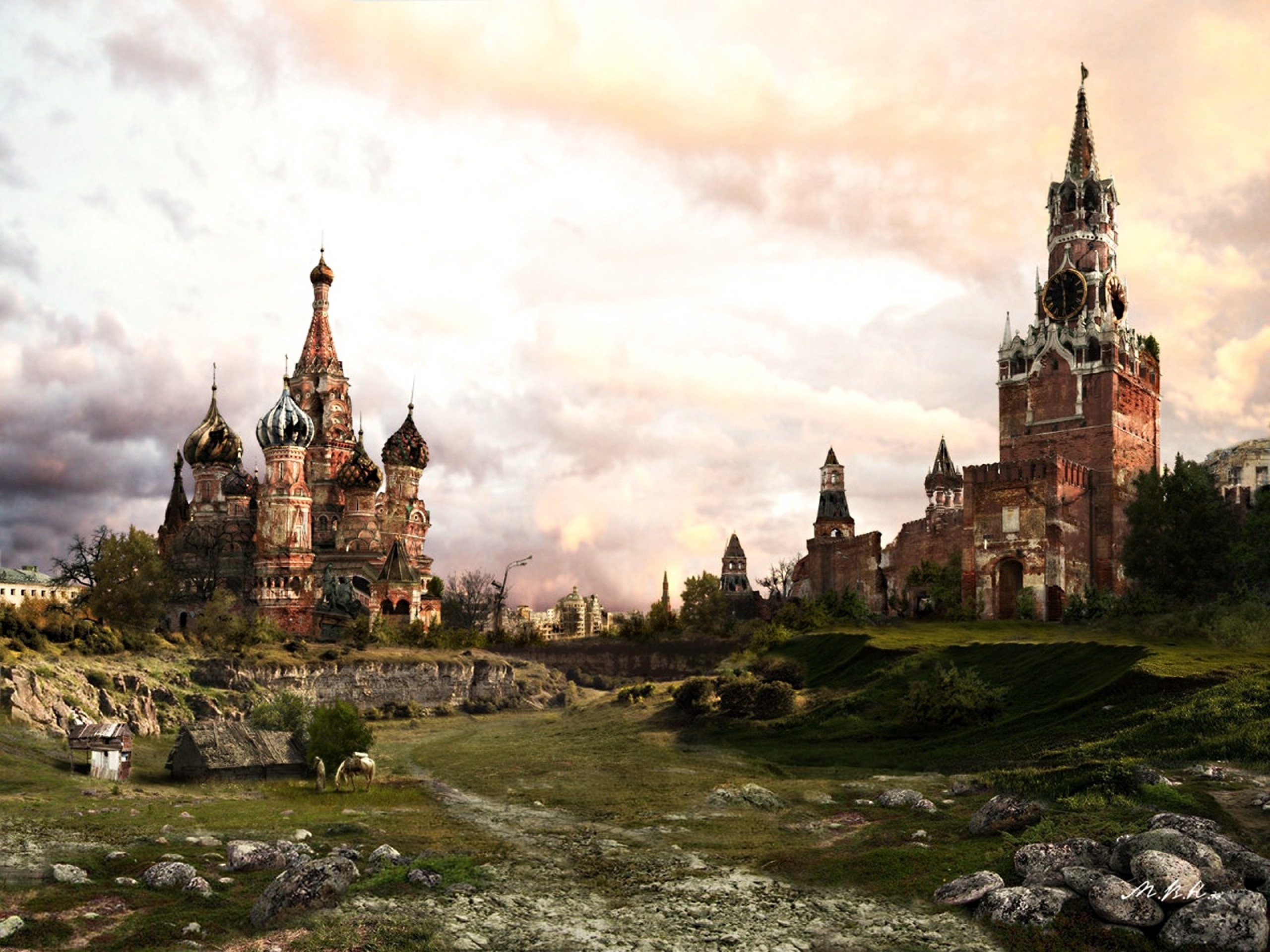 General 2560x1920 Russia apocalyptic futuristic digital art artwork ruins