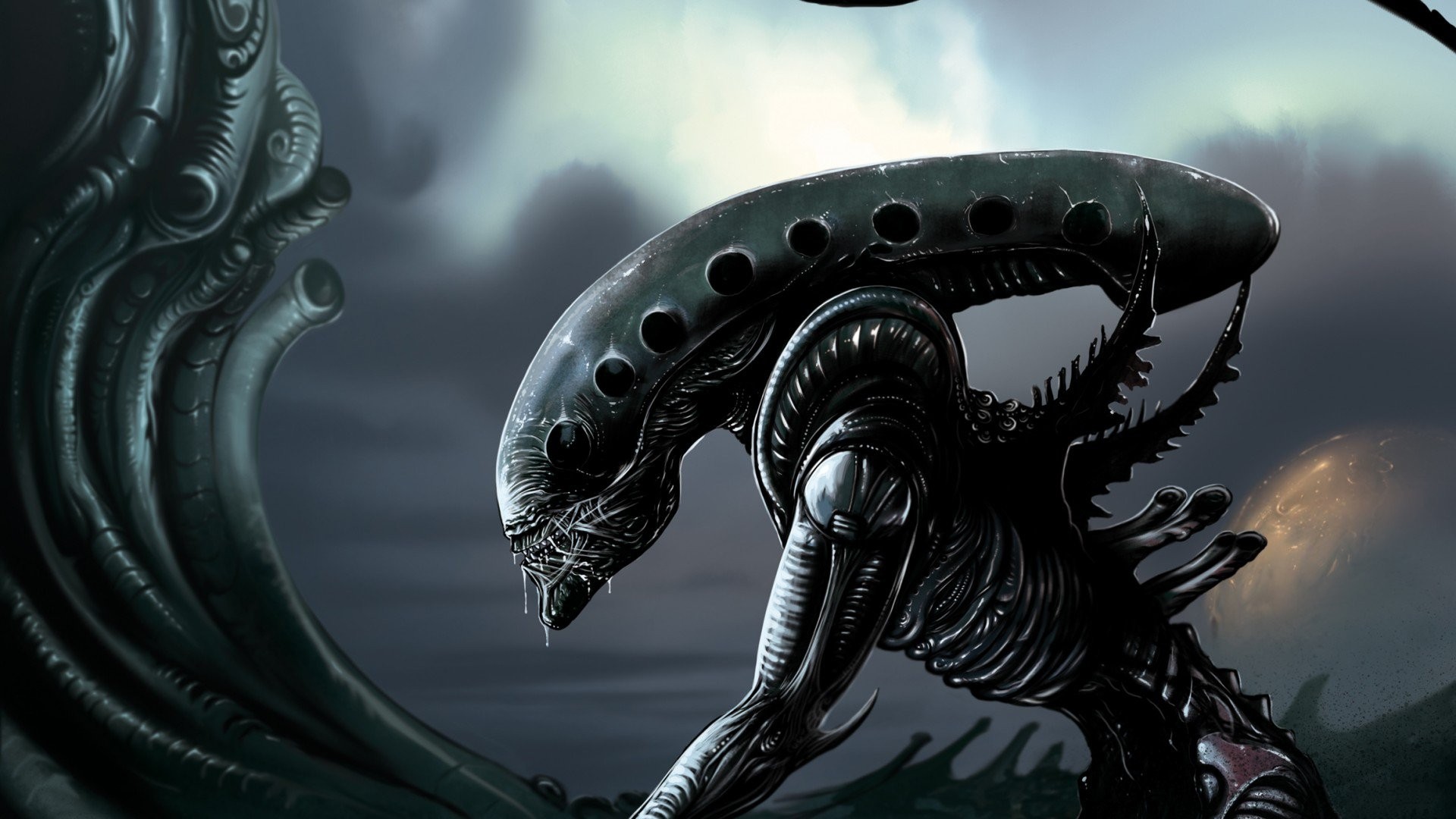 General 1920x1080 Xenomorph creature horror aliens digital art science fiction Alien (Creature)