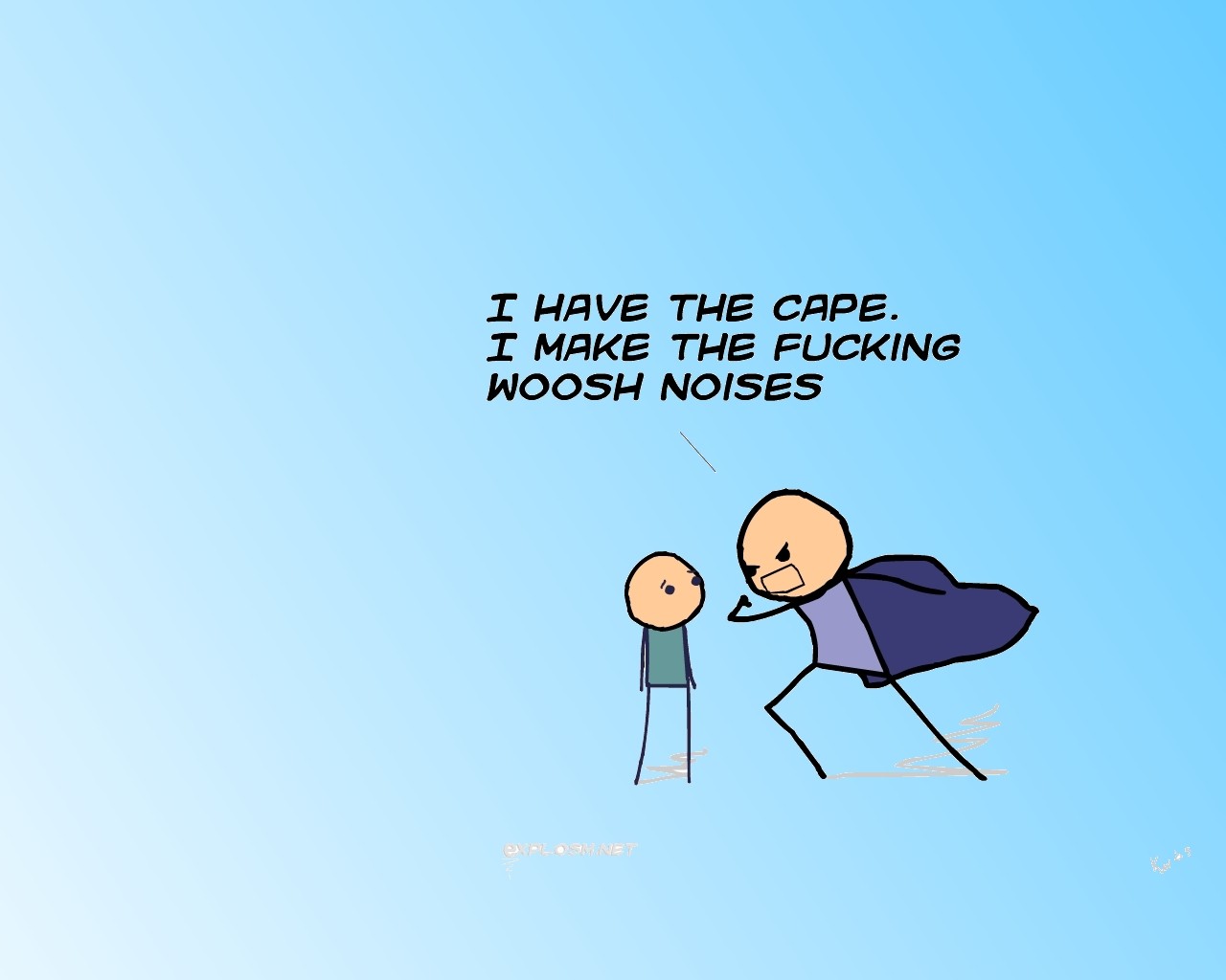 General 1280x1024 Cyanide and Happiness gradient cape cyan humor