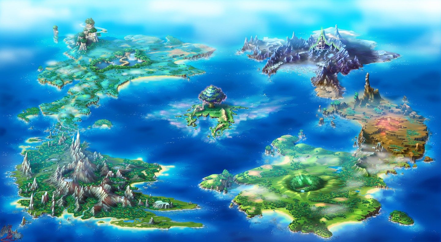 General 1440x793 digital art island mountains map artwork
