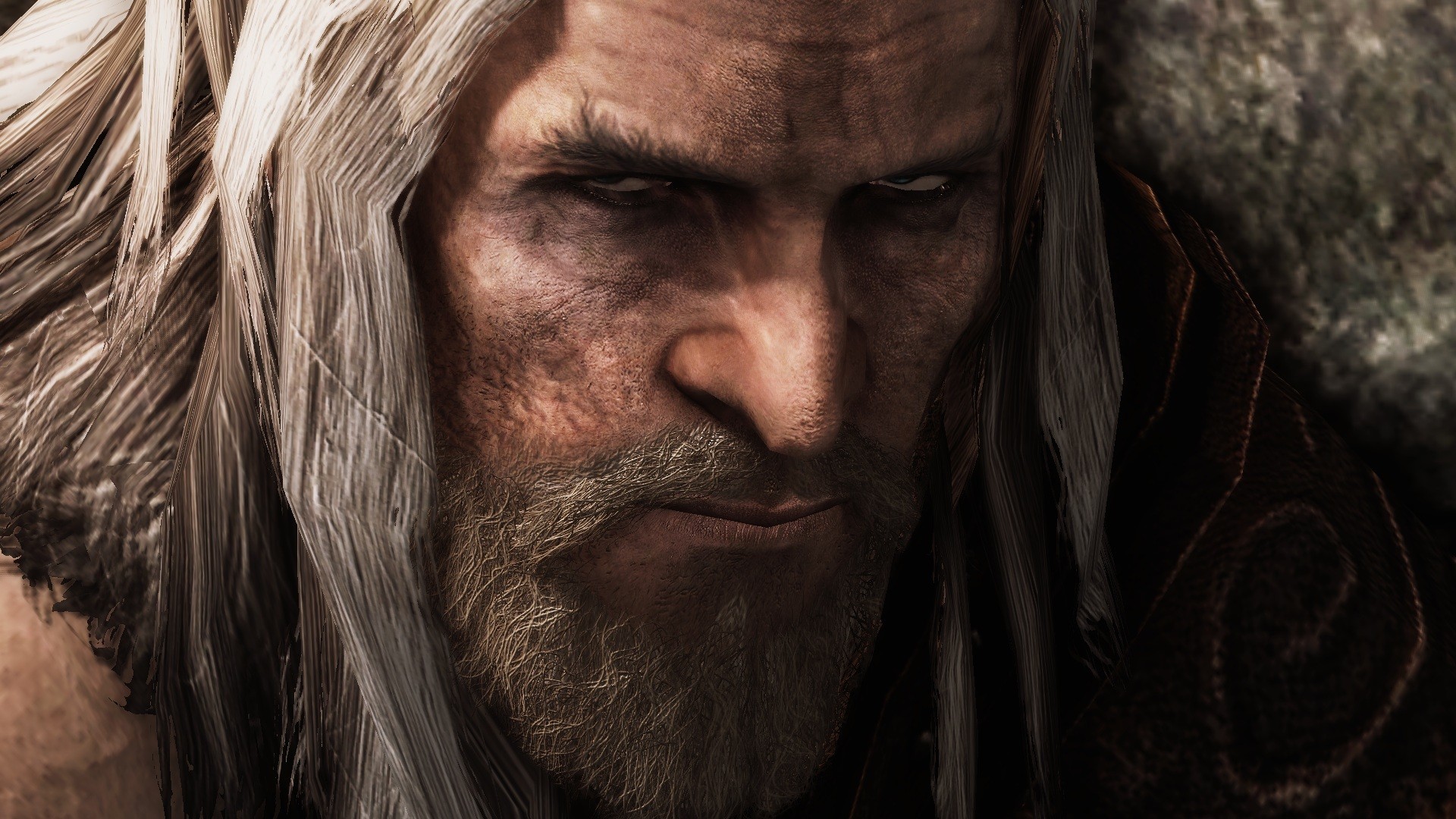 General 1920x1080 The Elder Scrolls V: Skyrim old people realistic video game men fantasy men RPG video games PC gaming white hair closeup face beard men