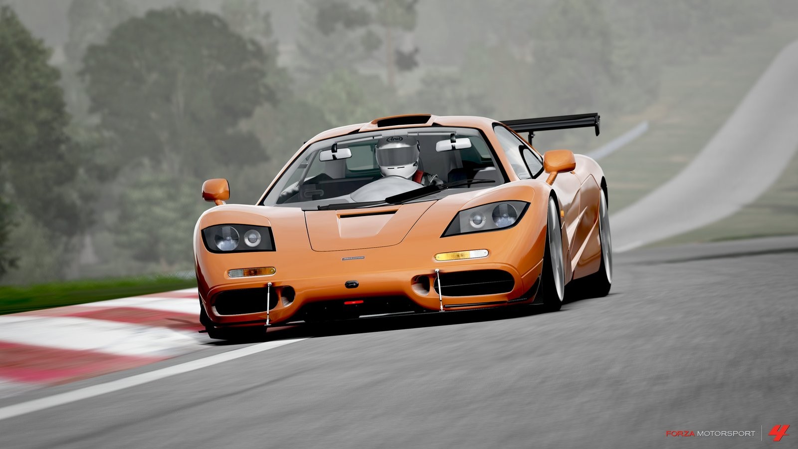 General 1600x900 McLaren F1 race tracks video games Forza Motorsport 4 orange cars vehicle racing McLaren Turn 10 Studios British cars Xbox Game Studios V12 engine