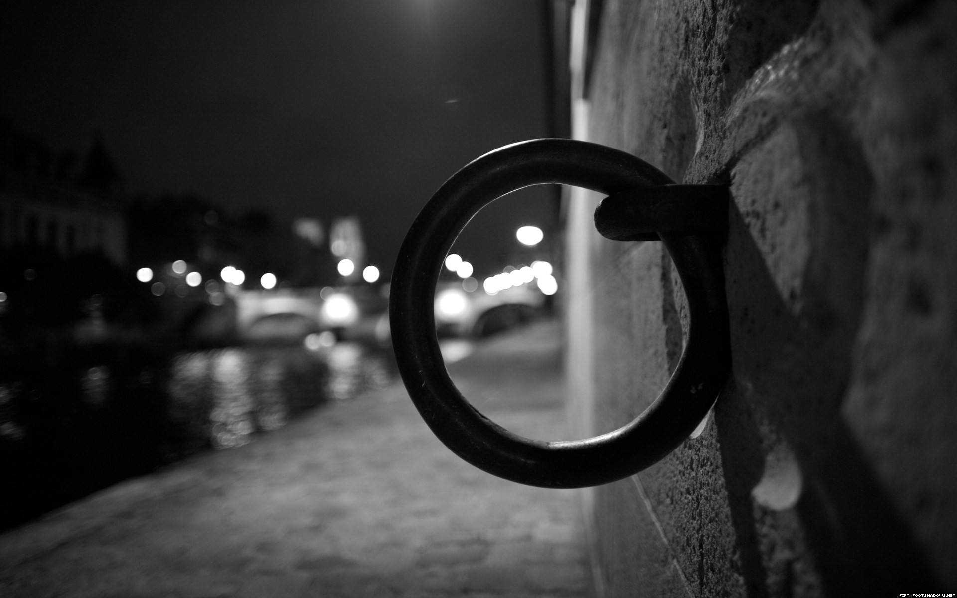 General 1920x1200 photography monochrome city urban water canal river lights depth of field night