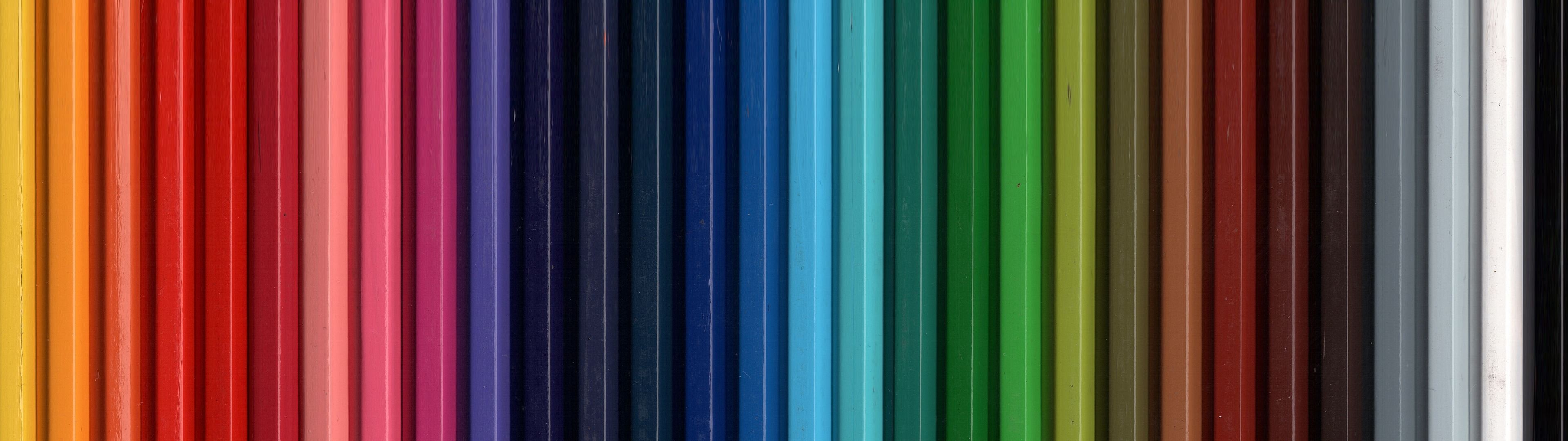 General 3840x1080 multiple display pencils colorful texture gradient