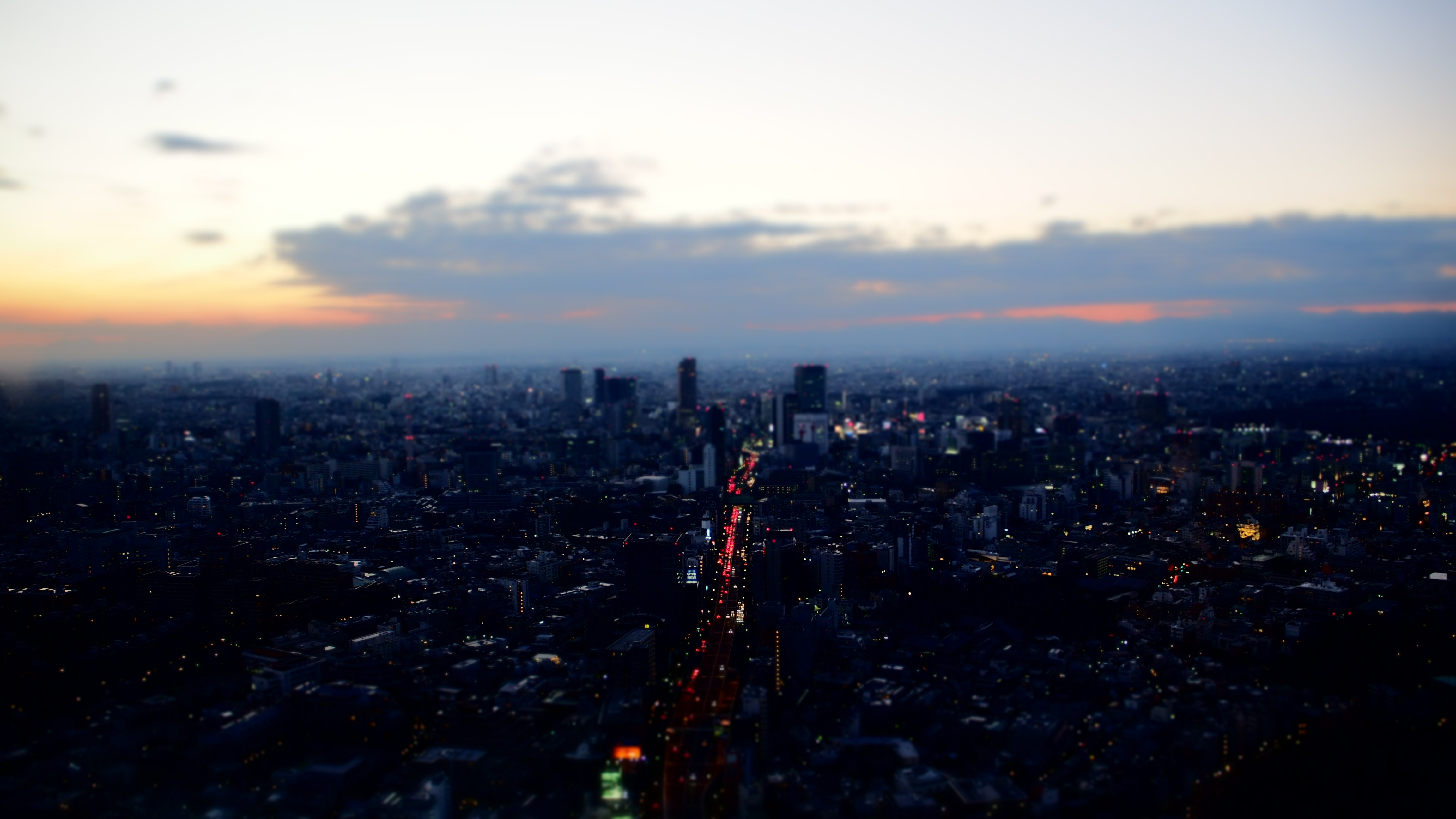 General 4608x2592 Tokyo Japan sunset tilt shift cityscape Asia sky