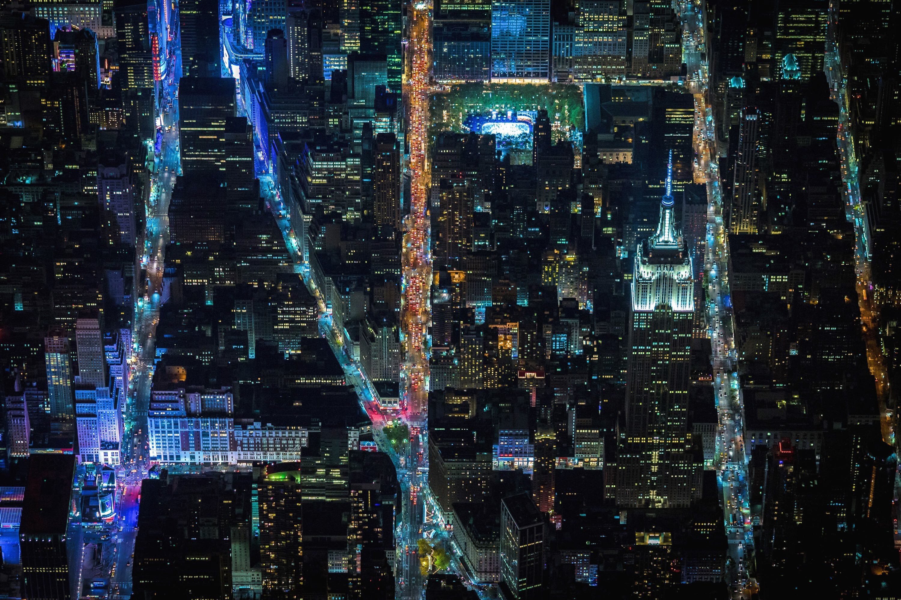 General 3000x2000 New York City USA city aerial view cityscape city lights