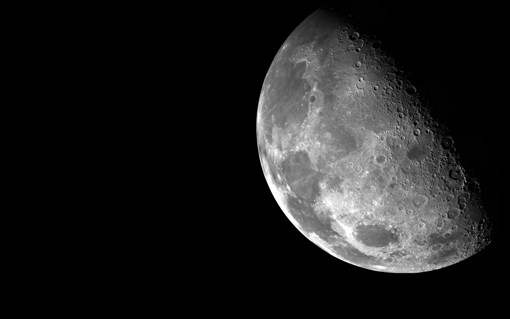 General 1680x1050 Moon space dark crater NASA eclipse  space art monochrome