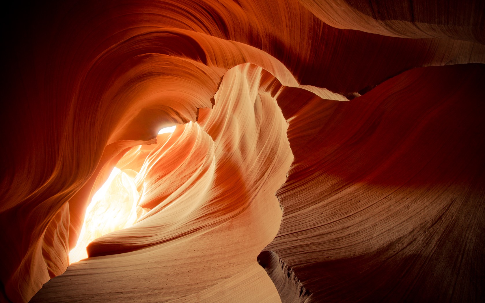General 1680x1050 Antelope Canyon canyon sunlight rock formation sandstone USA Arizona nature
