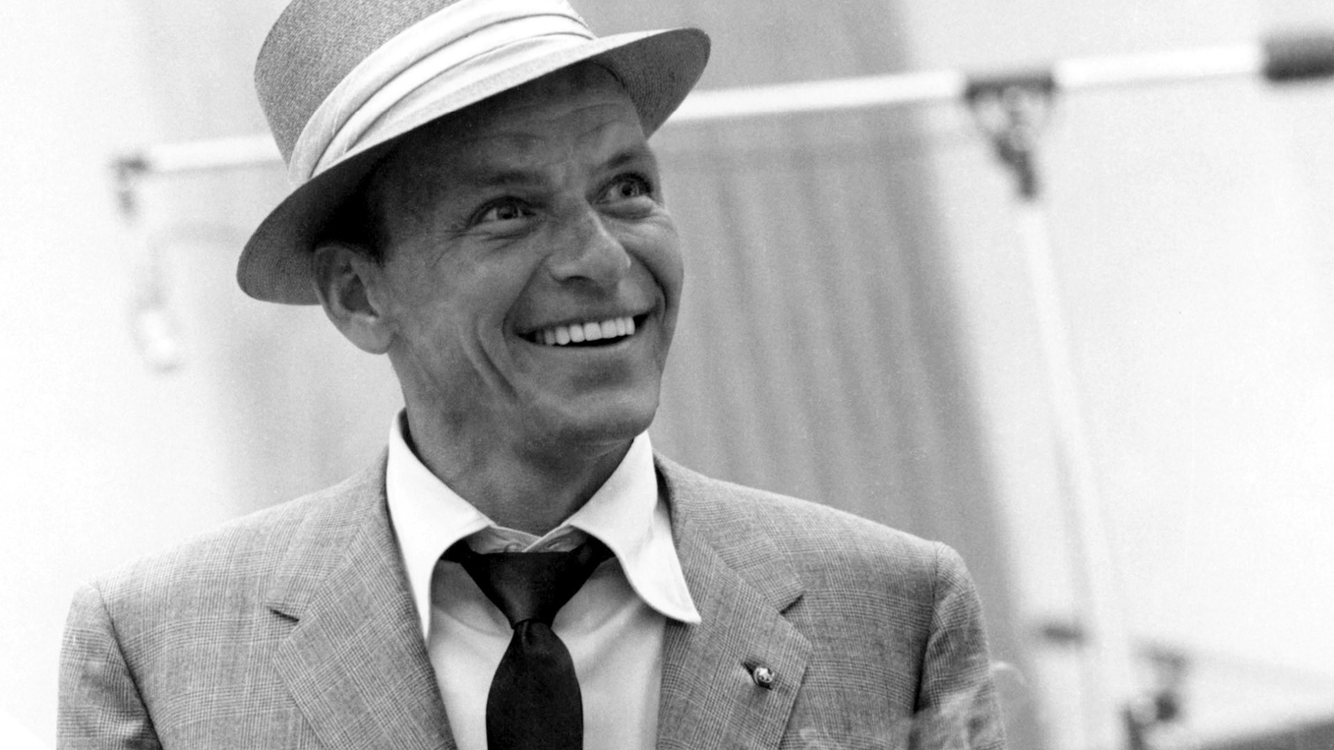 People 1920x1080 men actor Frank Sinatra smiling monochrome hat suits tie legend