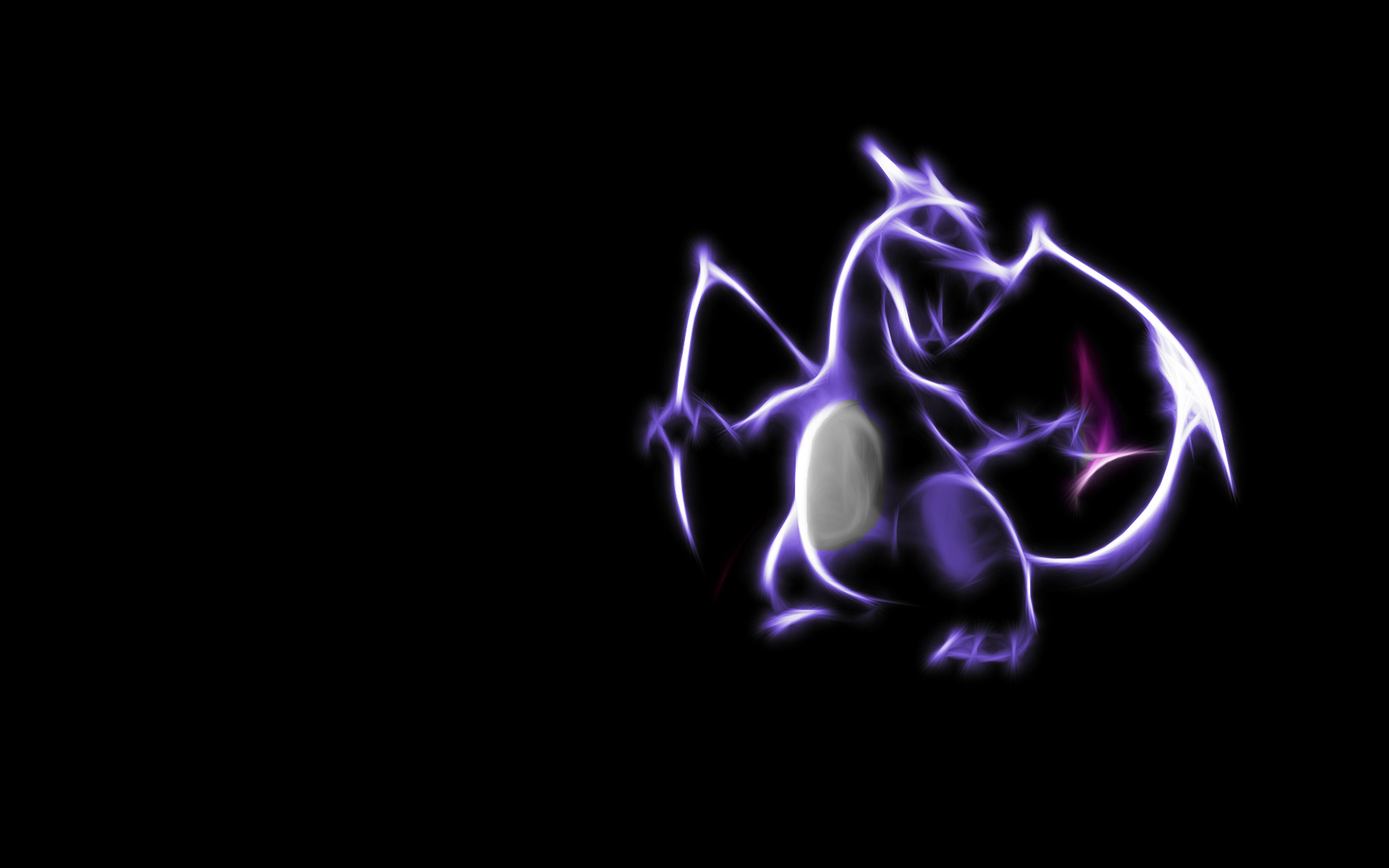 Anime 1920x1200 Pokémon Fractalius Charizard minimalism anime simple background black background