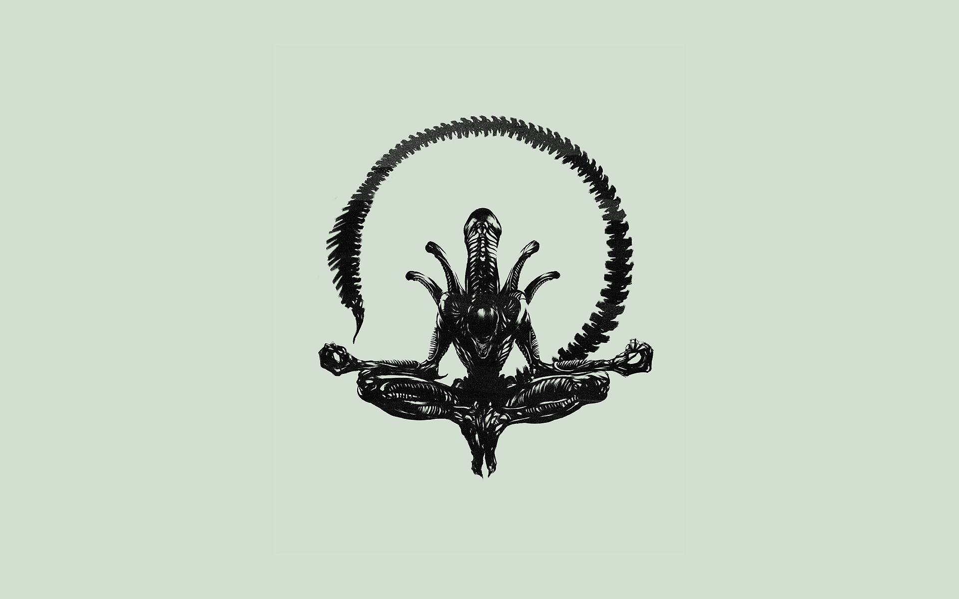 General 1920x1200 Xenomorph minimalism simple background meditation Alien (Creature) creature movie characters