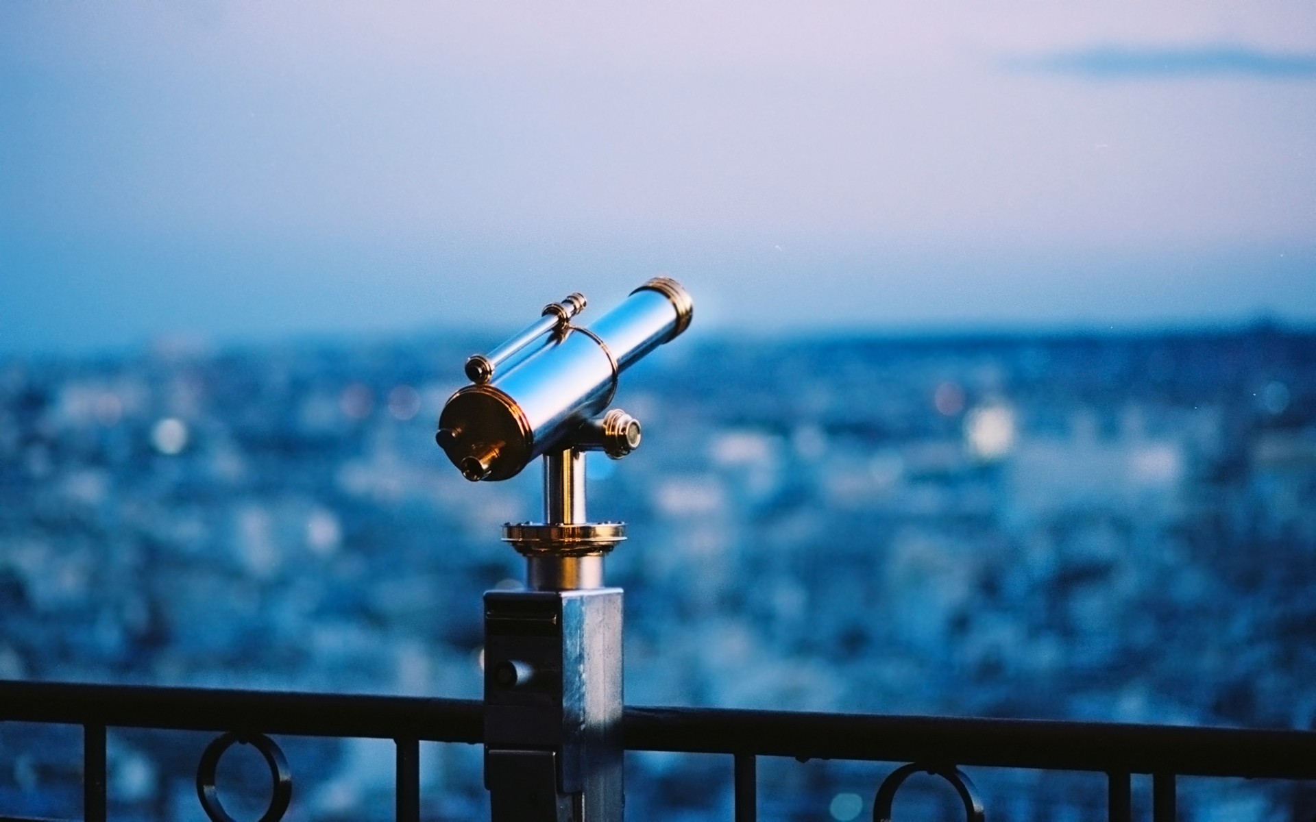 General 1920x1200 telescope binoculars city depth of field night evening
