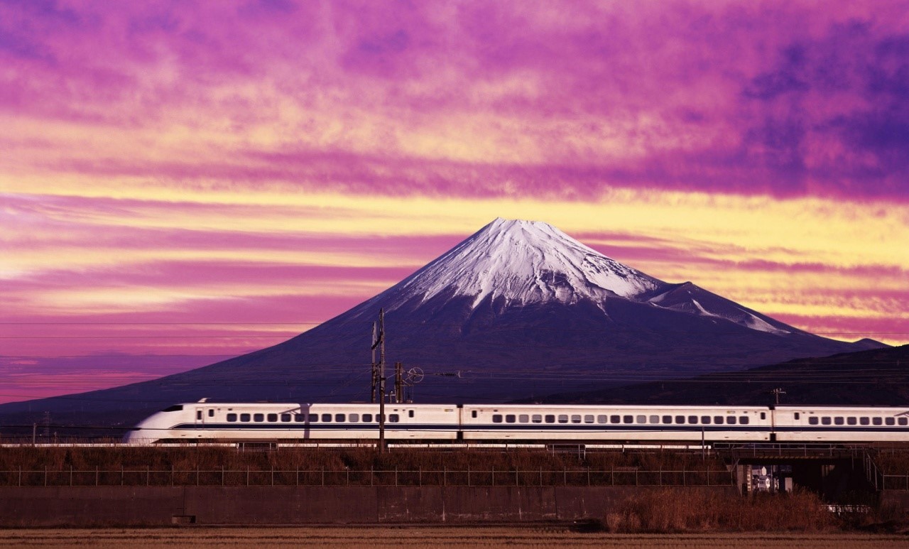 General 1280x773 Mount Fuji train landscape Japan vehicle snowy peak snowy mountain Asia mountains sky
