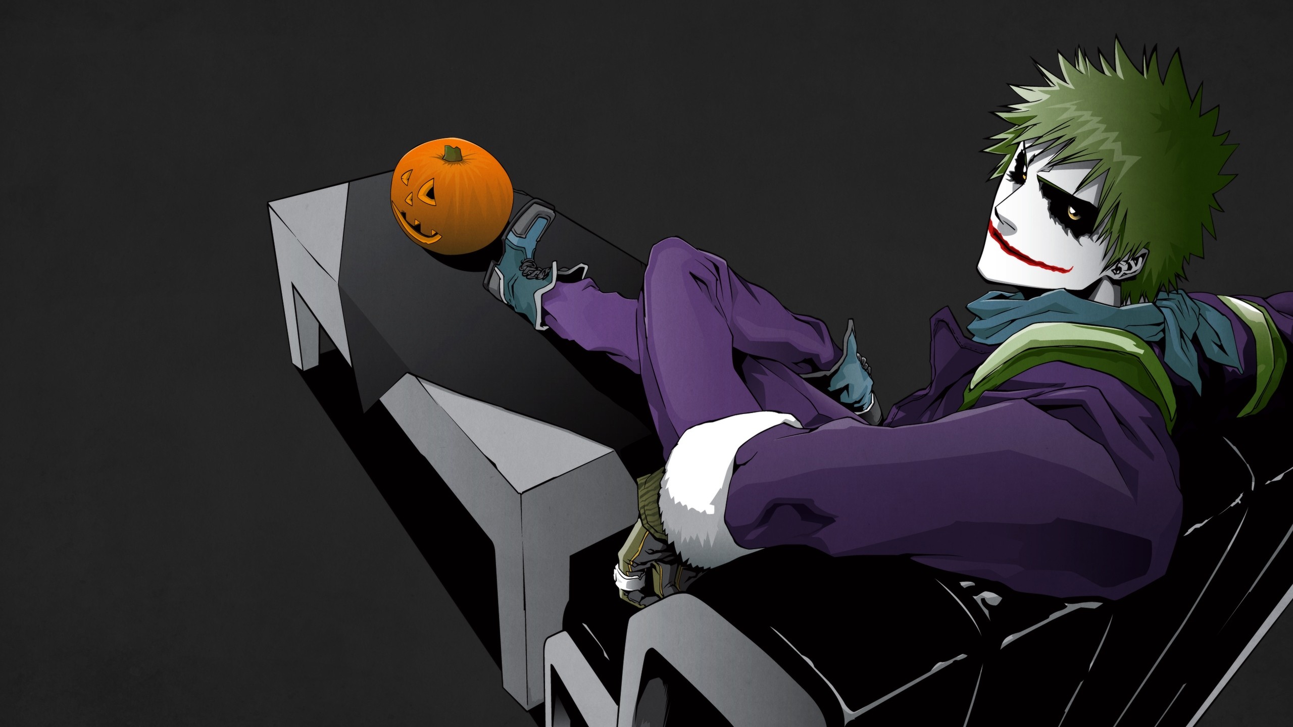 Anime 2560x1440 Bleach crossover Hollow pumpkin Halloween Joker Kurosaki Ichigo