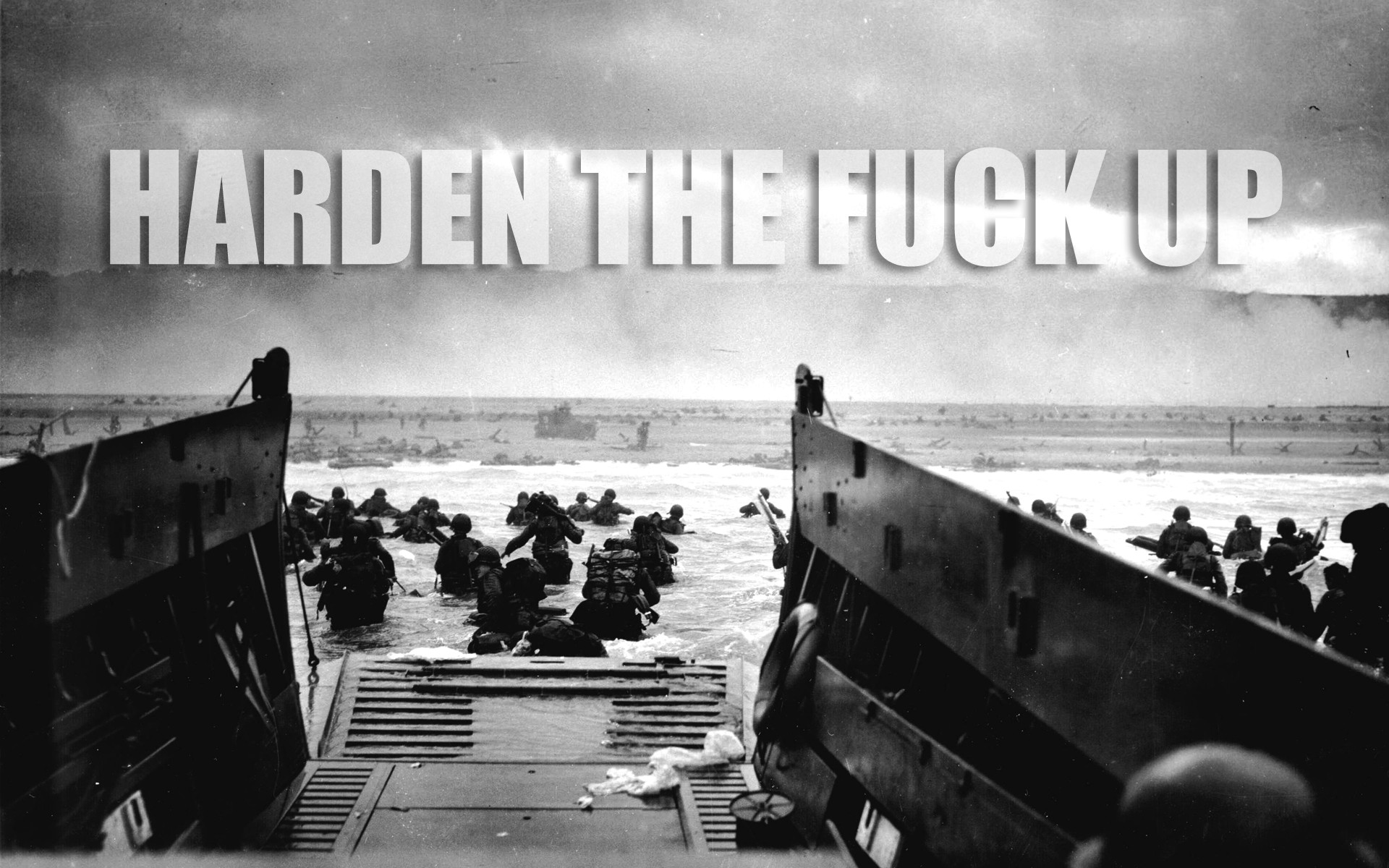 General 1920x1200 quote motivational war soldier D-Day fuck World War II monochrome