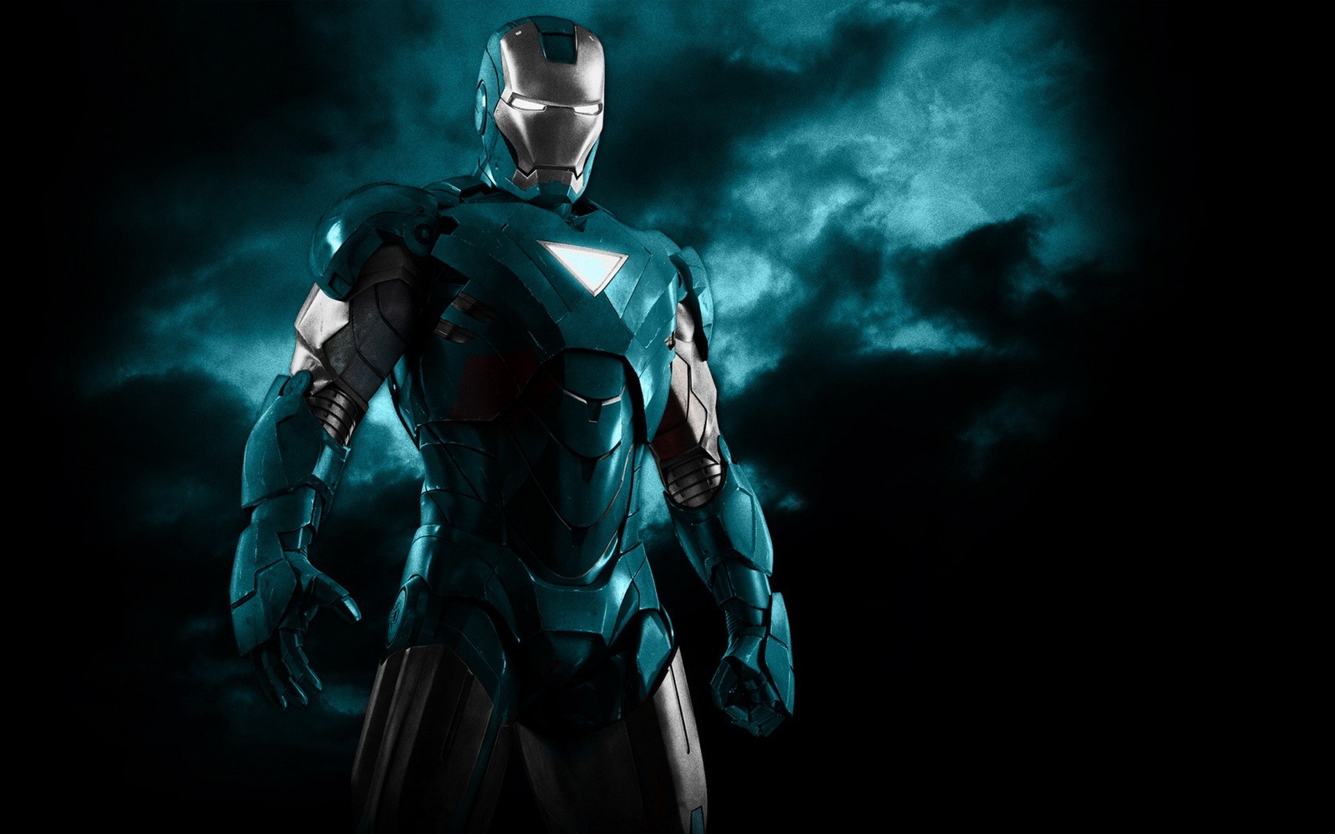 General 1920x1200 Iron Man armor dark sky teal The Avengers Marvel Cinematic Universe digital art low light