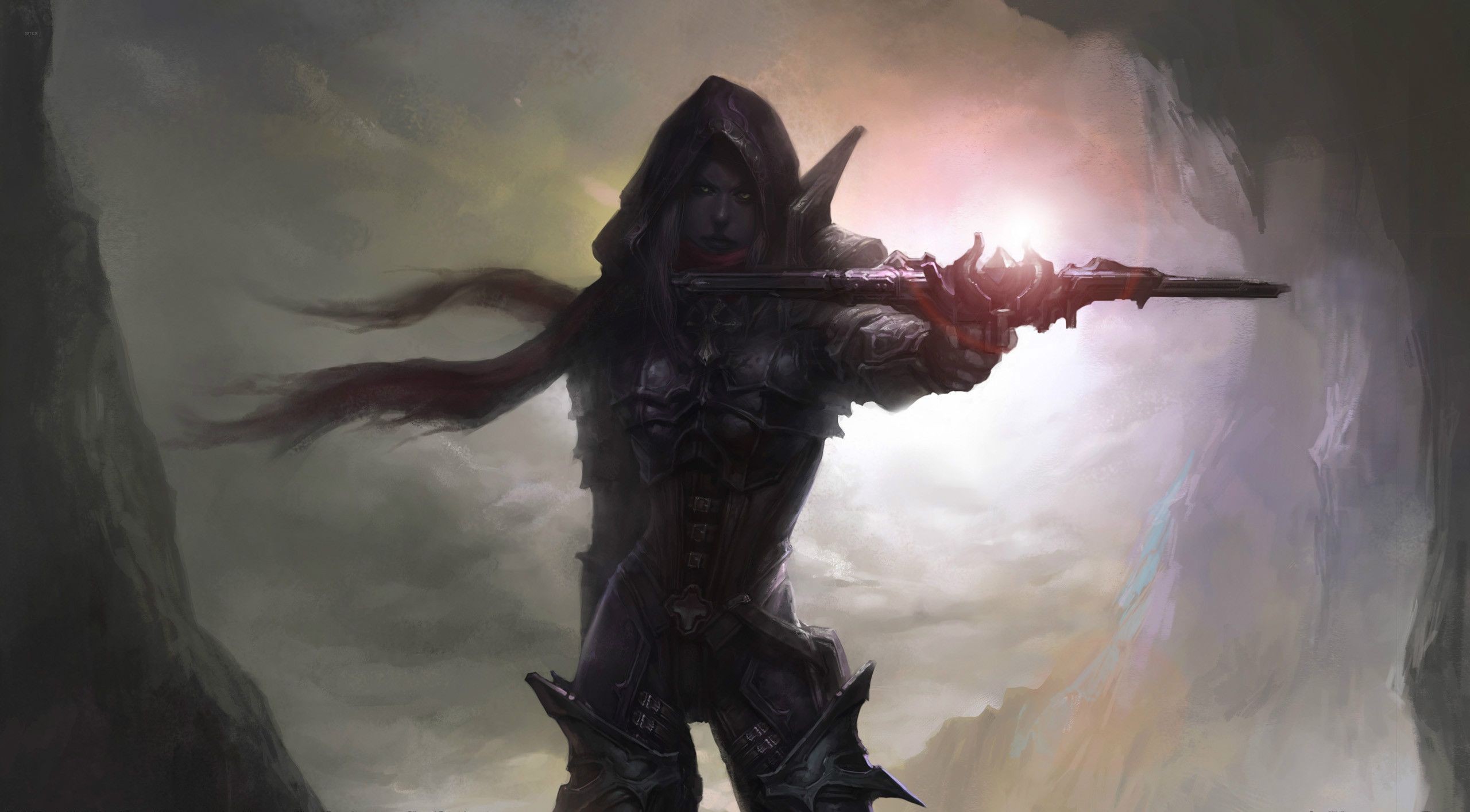 General 2560x1415 Diablo Diablo III video games fantasy art digital art video game girls fantasy girl hoods standing video game art