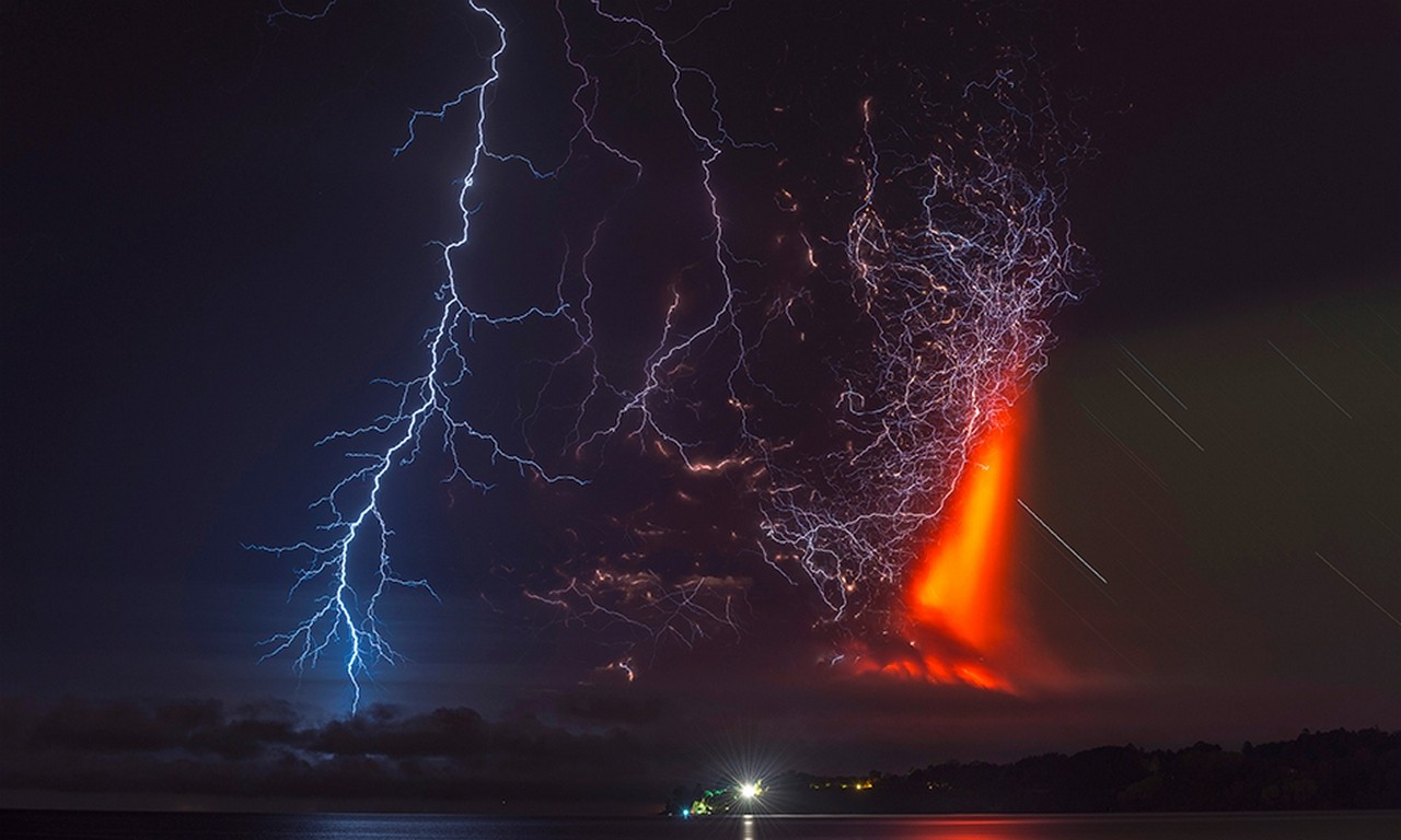 General 1280x768 Calbuco Volcano lightning eruptions volcano Chile night clouds lava lake nature landscape volcanic eruption