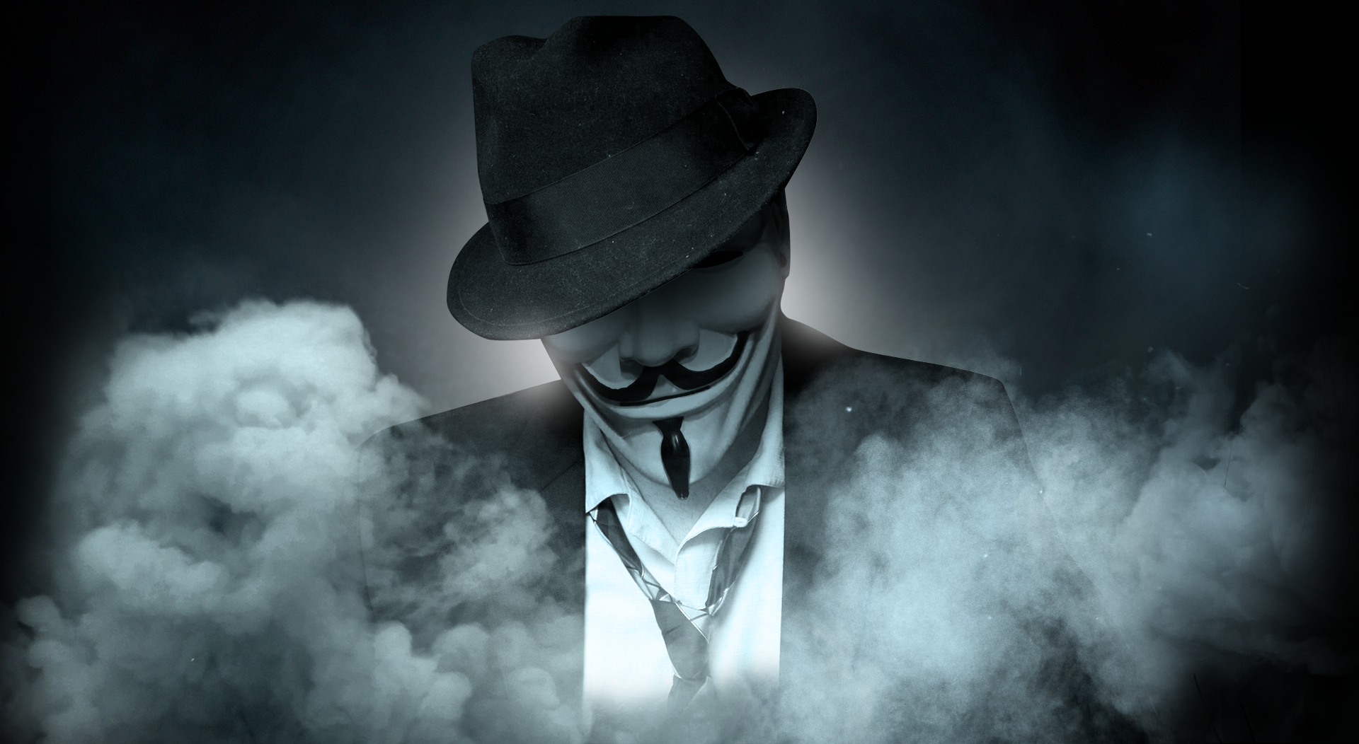 General 1920x1052 Anonymous (hacker group) Guy Fawkes mask smoke hat tie suits mask