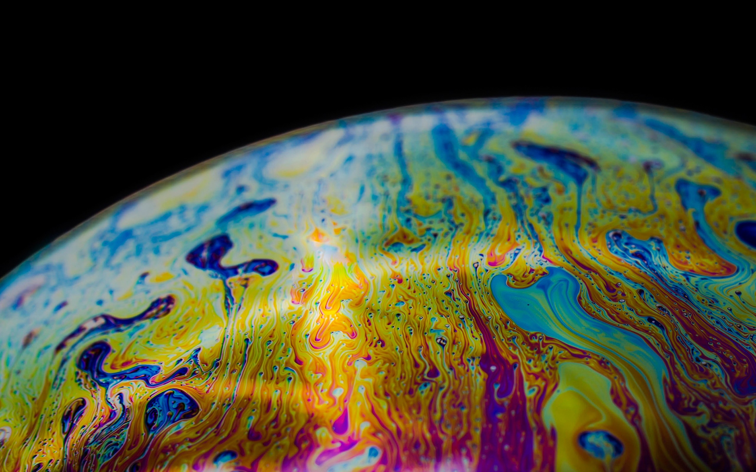 General 2560x1600 soap bubbles macro abstract colorful photography black background