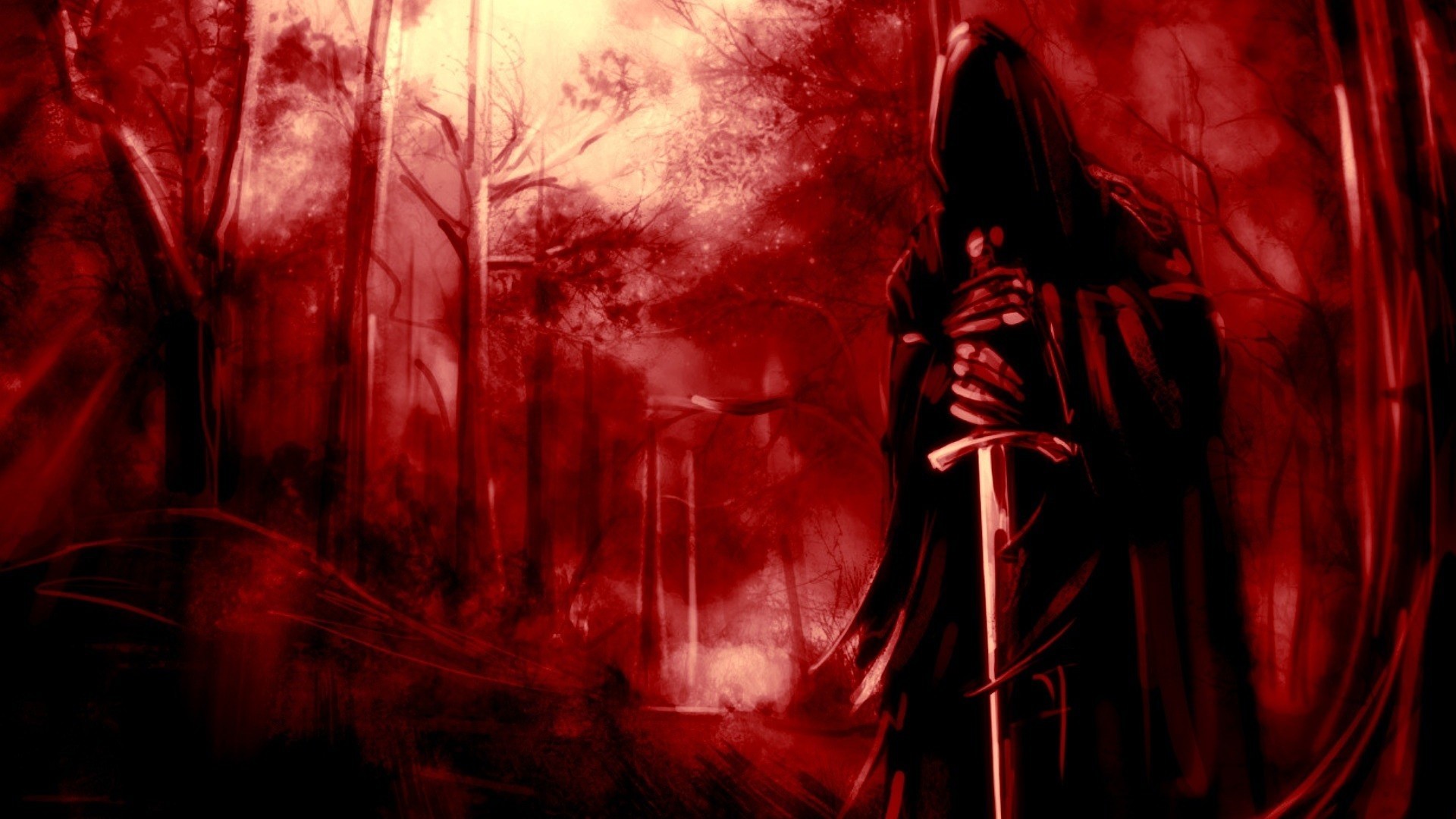General 1920x1080 The Lord of the Rings Nazgûl fantasy art sword red background