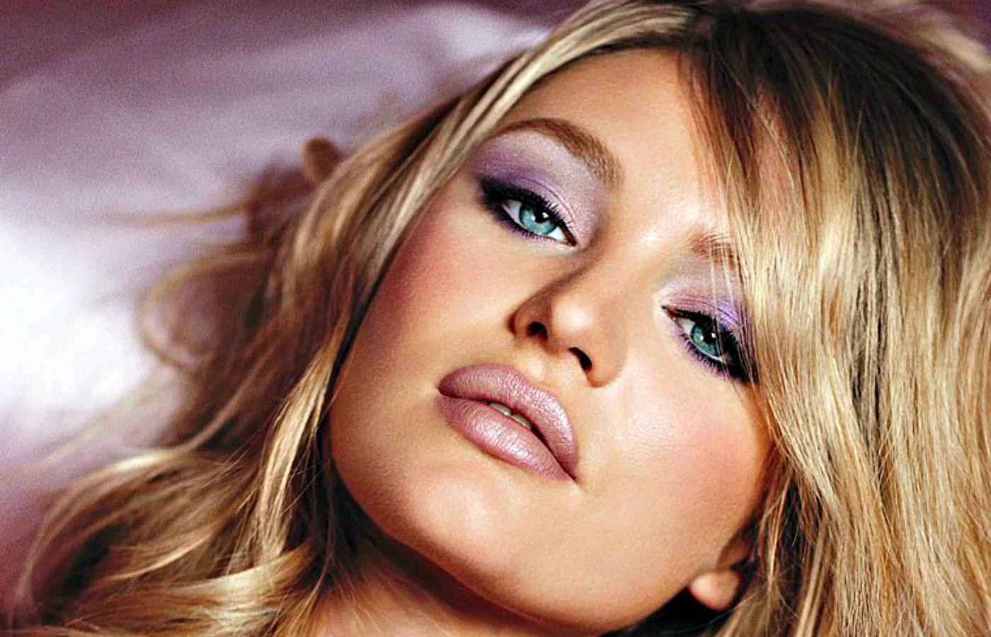 People 1400x900 Candice Swanepoel blonde Victoria's Secret women model face closeup makeup looking at viewer dyed hair