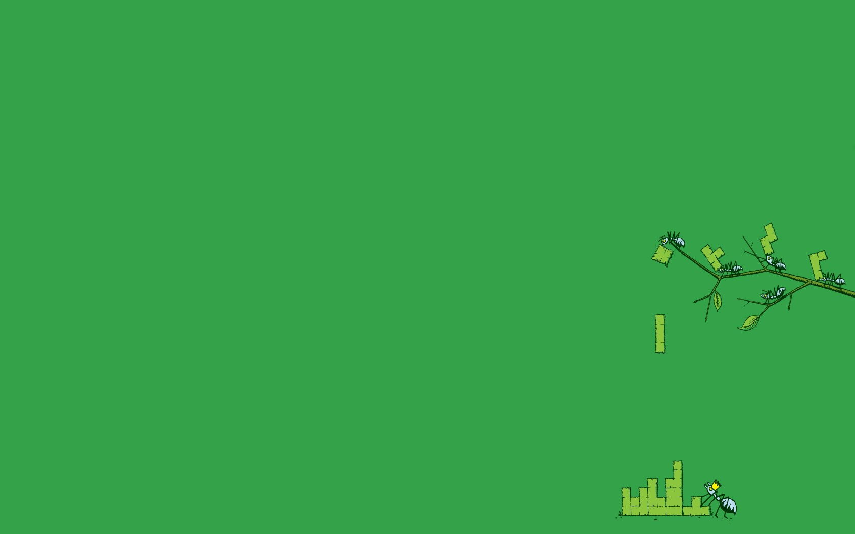 General 1680x1050 minimalism Tetris ants green background humor green video game art simple background video games animals insect