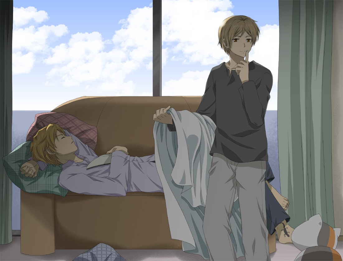 anime boys, anime, sleeping, Natsume Yuujinchou | 1101x840 Wallpaper