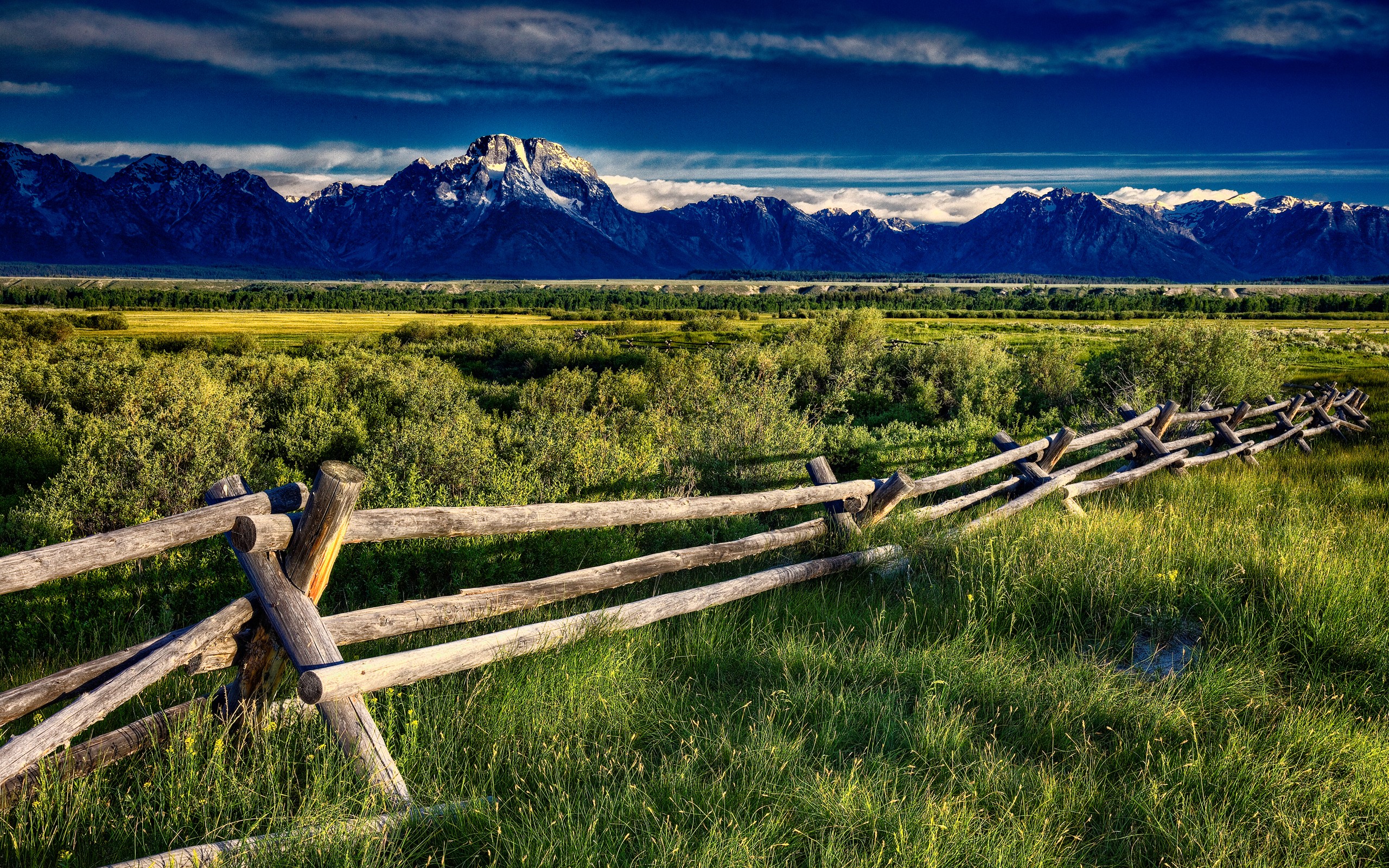 General 2560x1600 nature landscape grass fence mountains outdoors field