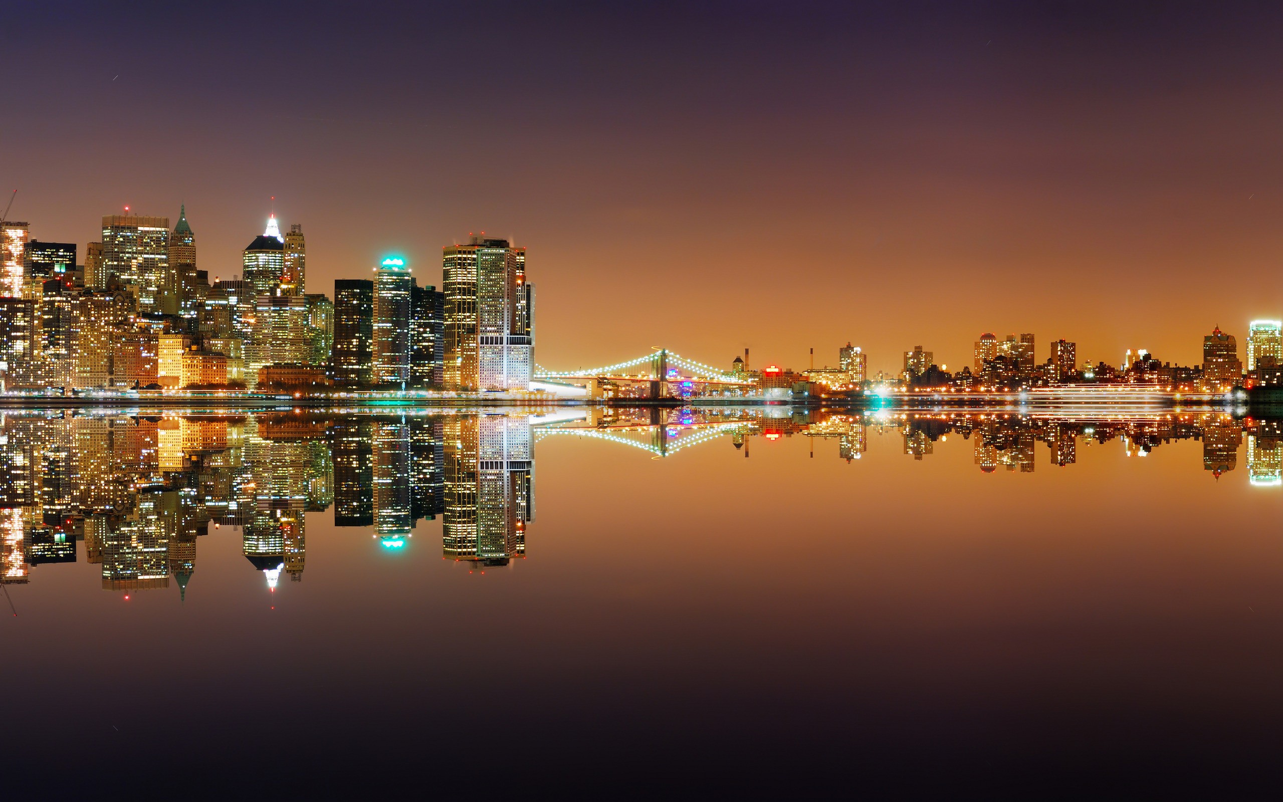General 2560x1600 cityscape reflection New York City USA city lights skyline