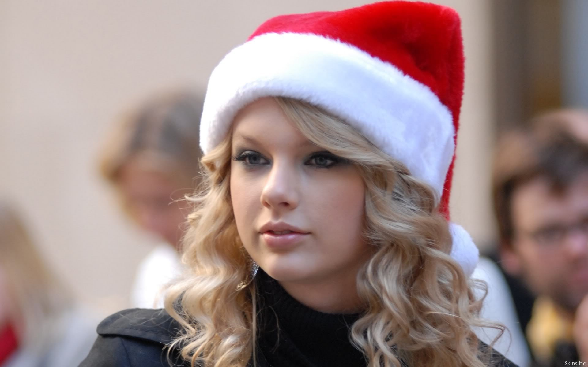 People 1920x1200 women Taylor Swift singer blonde face hat Christmas Santa hats