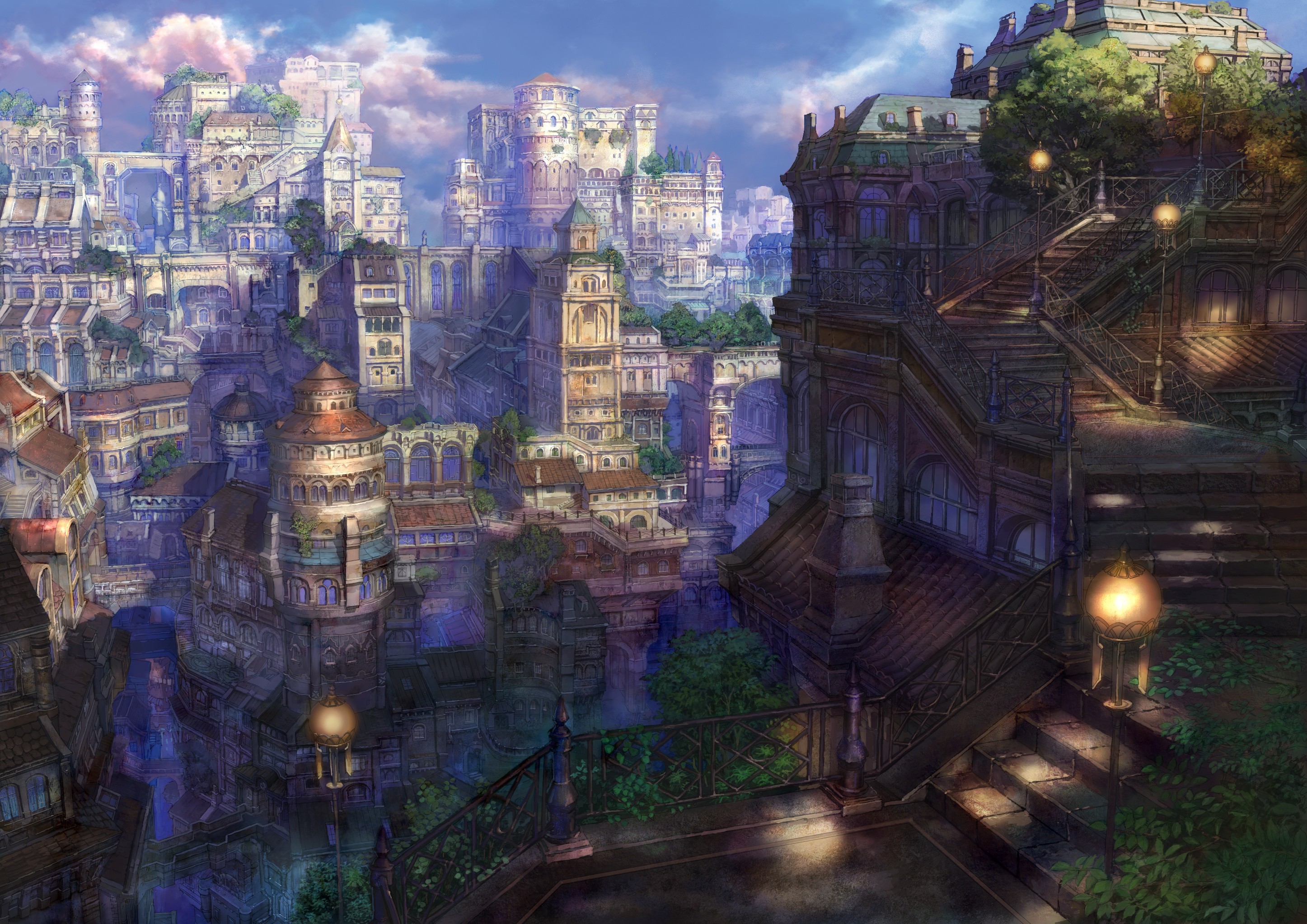 General 2893x2046 anime scenery architecture fantasy art artwork cityscape fantasy city