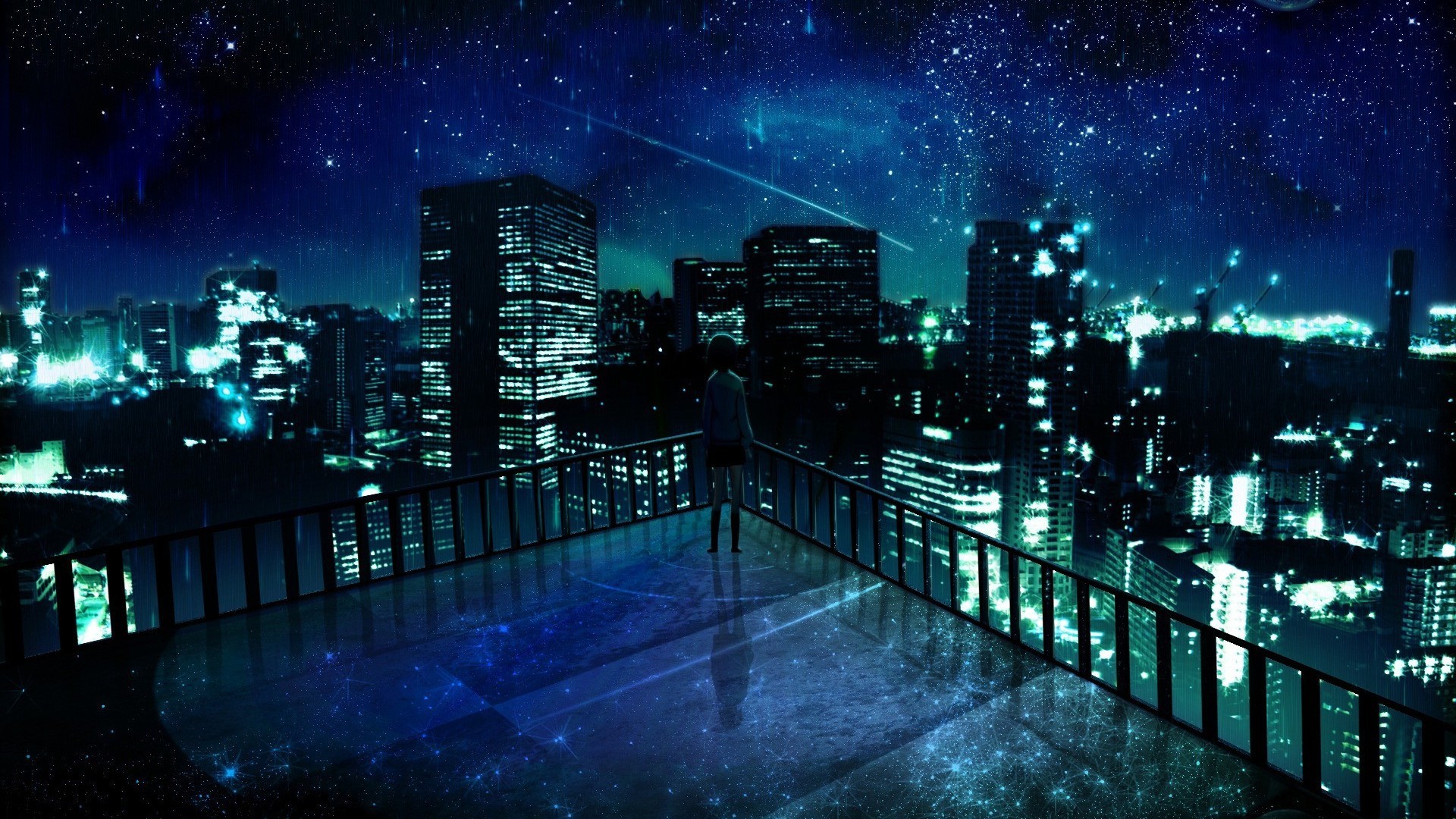 Anime 1920x1080 night anime sky dark