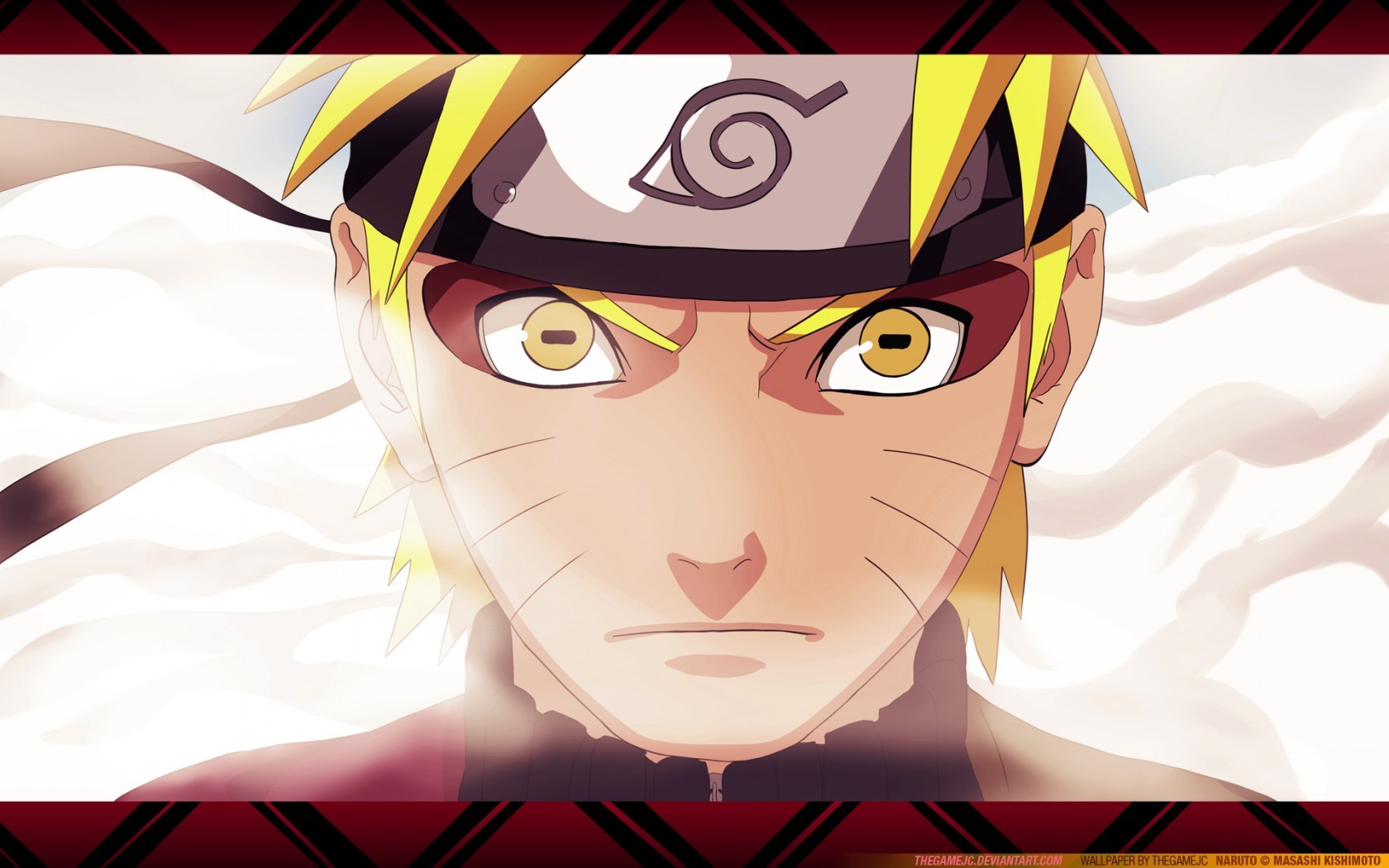 Anime 1680x1050 Naruto Shippuden Uzumaki Naruto anime boys anime face angry yellow eyes closeup