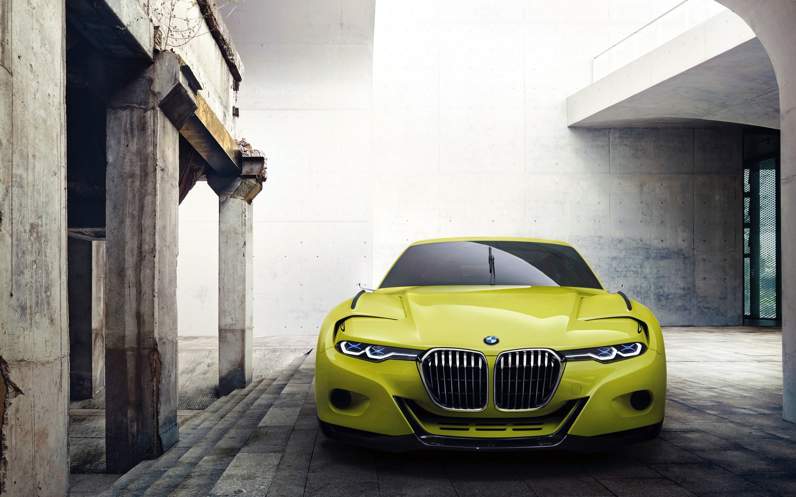 General 2560x1600 BMW car vehicle BMW 3.0 CSL HOMMAGE yellow cars 2015 (Year) German cars concept cars