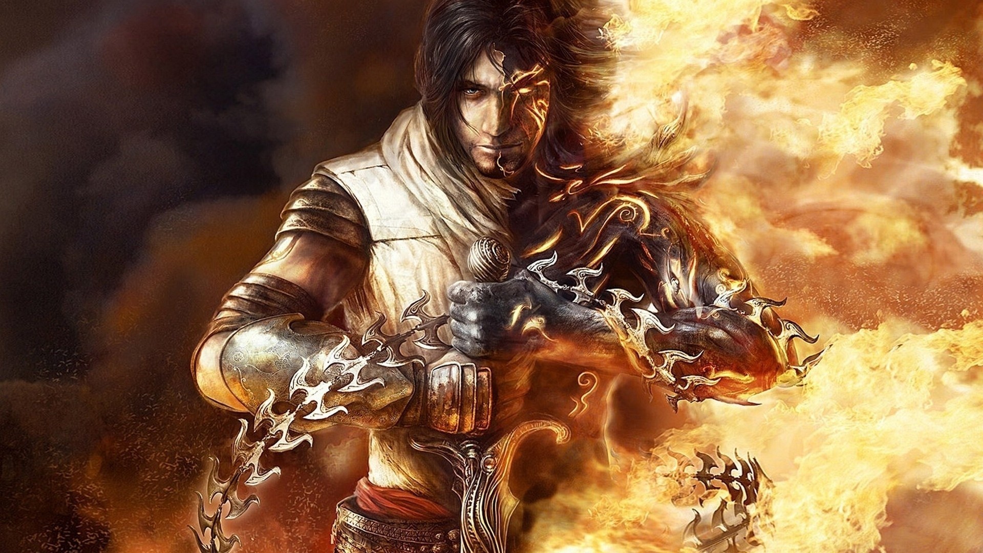 General 1920x1080 fantasy art hero men sword fire armor video games Prince of Persia: The Two Thrones video game men video game art fantasy men Ubisoft
