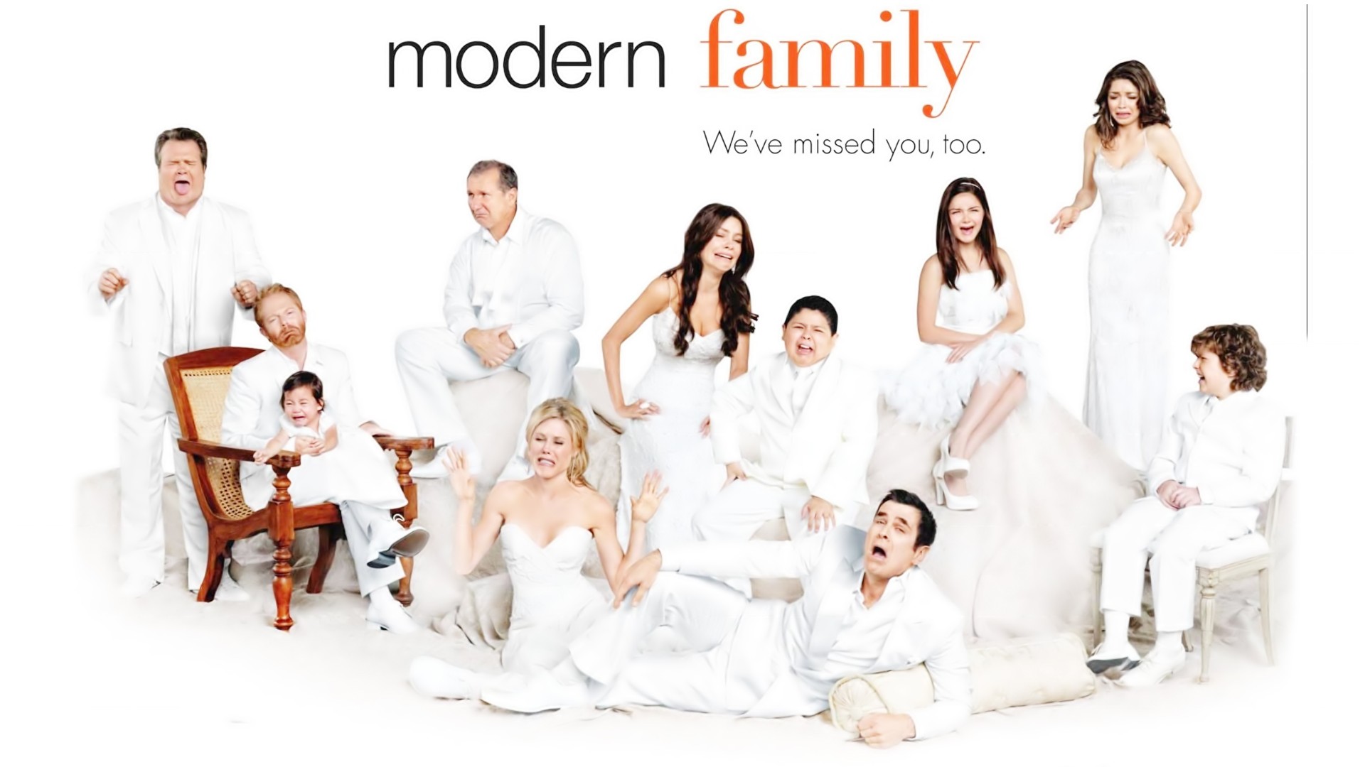 General 1920x1080 Modern Family TV series family white background simple background