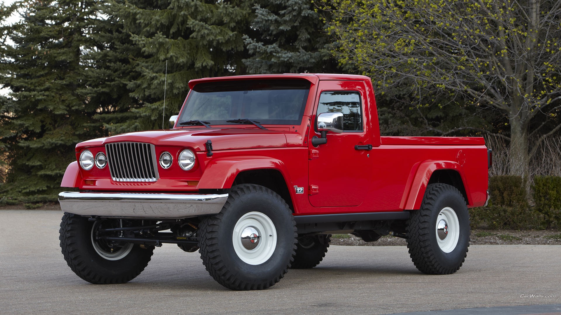 General 1920x1080 Jeep J-12 concept cars red cars watermarked vehicle pickup trucks American cars car