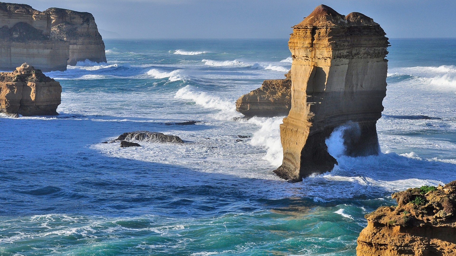 General 1920x1080 nature landscape sea beach rocks coast Twelve Apostles rock formation Australia