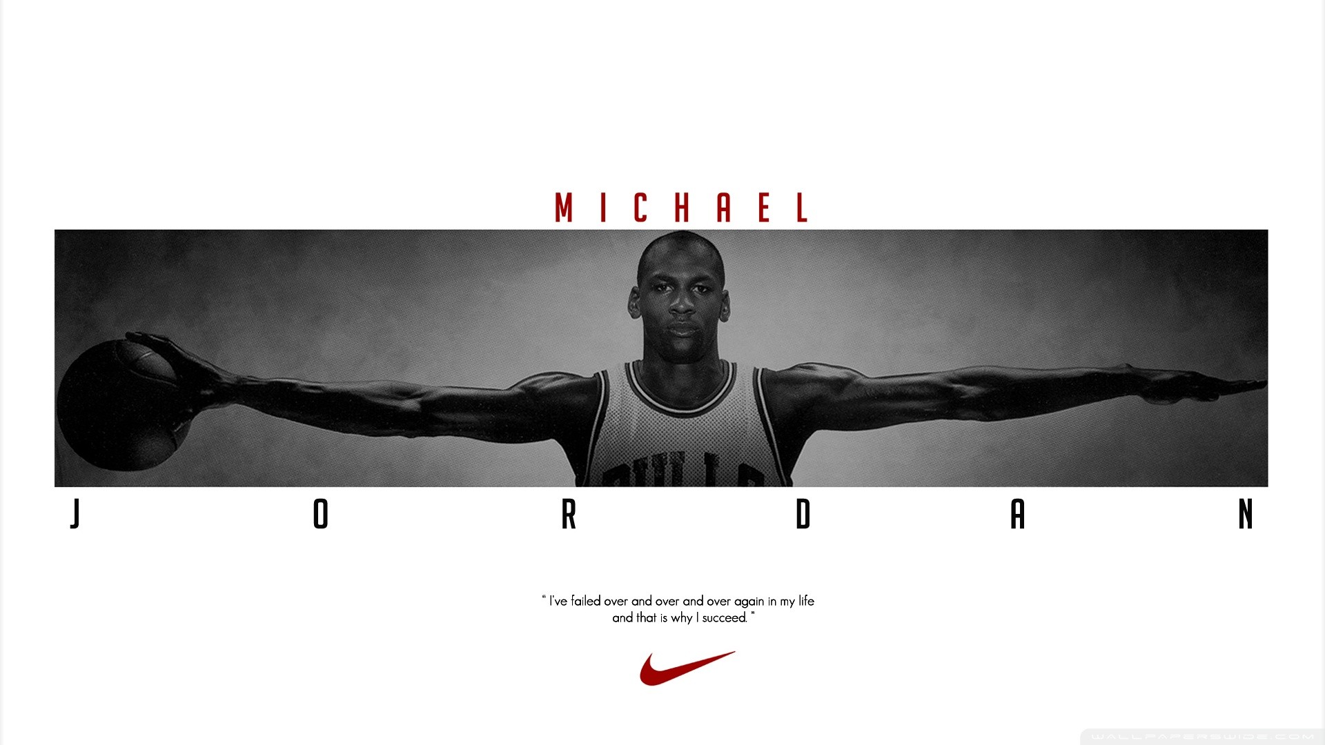General 1920x1080 Michael Jordan quote white background typography Chicago Bulls sport men