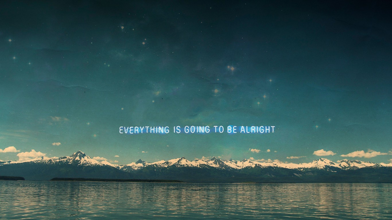 General 1366x768 typography nature sky mountains