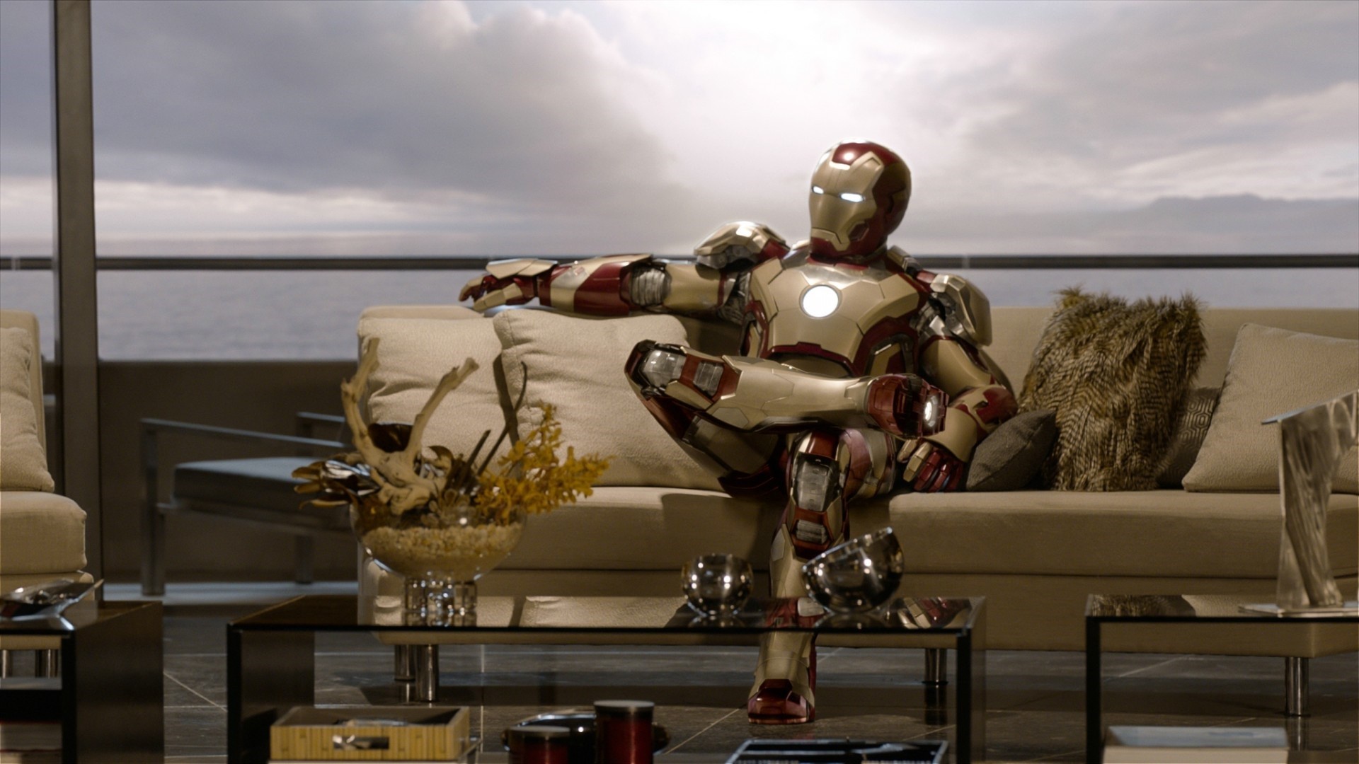 General 1920x1080 Iron Man Iron Man 3 couch Marvel Cinematic Universe movies superhero Marvel Comics