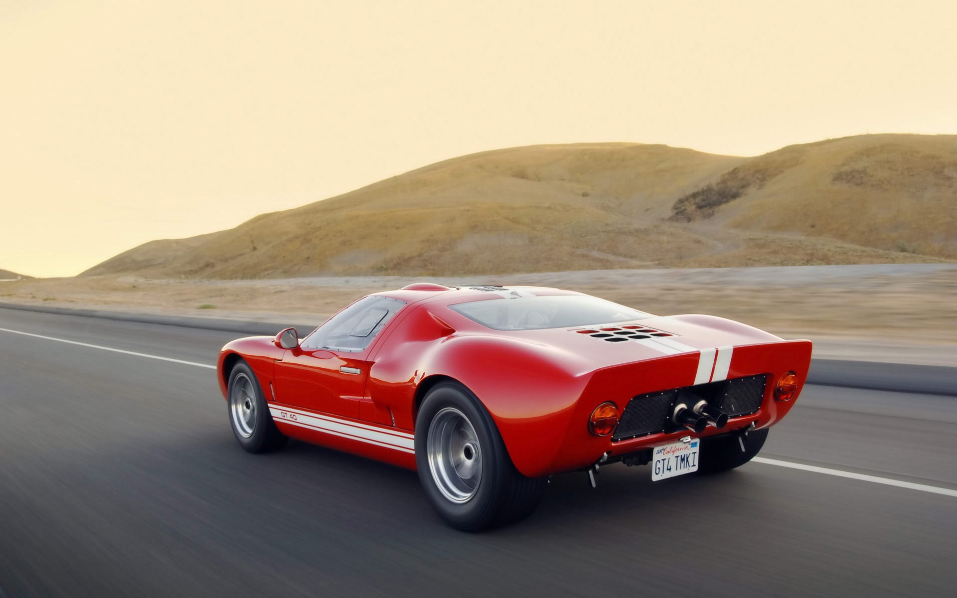 General 1920x1200 car Ford GT40 Ford road red cars asphalt vehicle American cars racing stripes