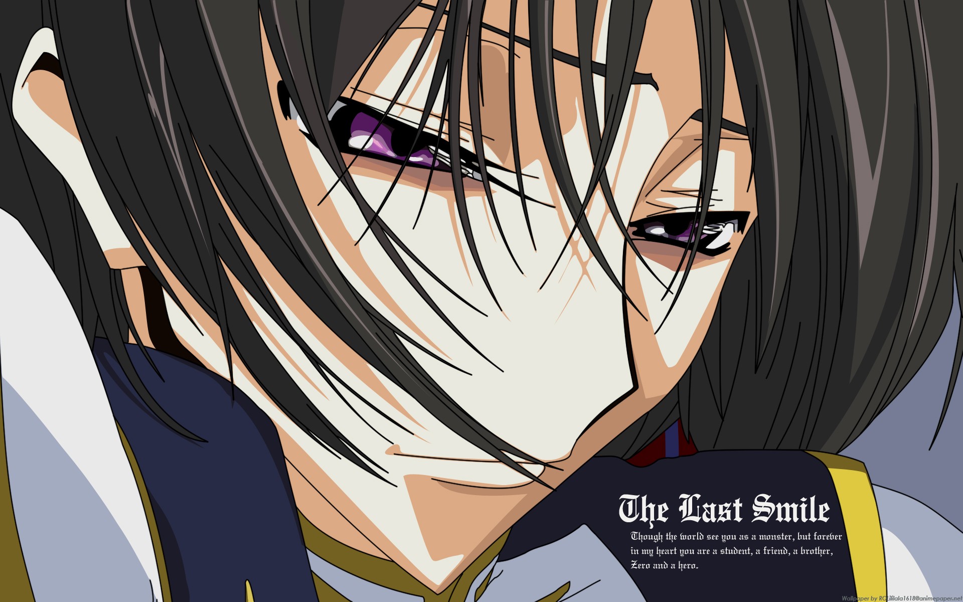 Anime 1920x1200 Code Geass Lelouch vi Britannia anime dark hair face hair in face purple eyes
