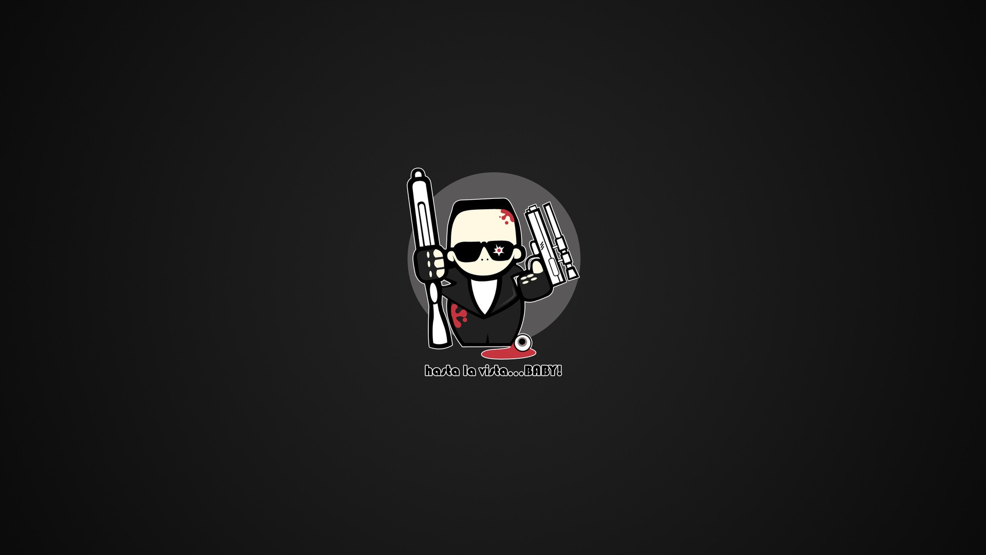 General 1920x1080 Terminator text minimalism simple background black background weapon blood movies cyborg science fiction