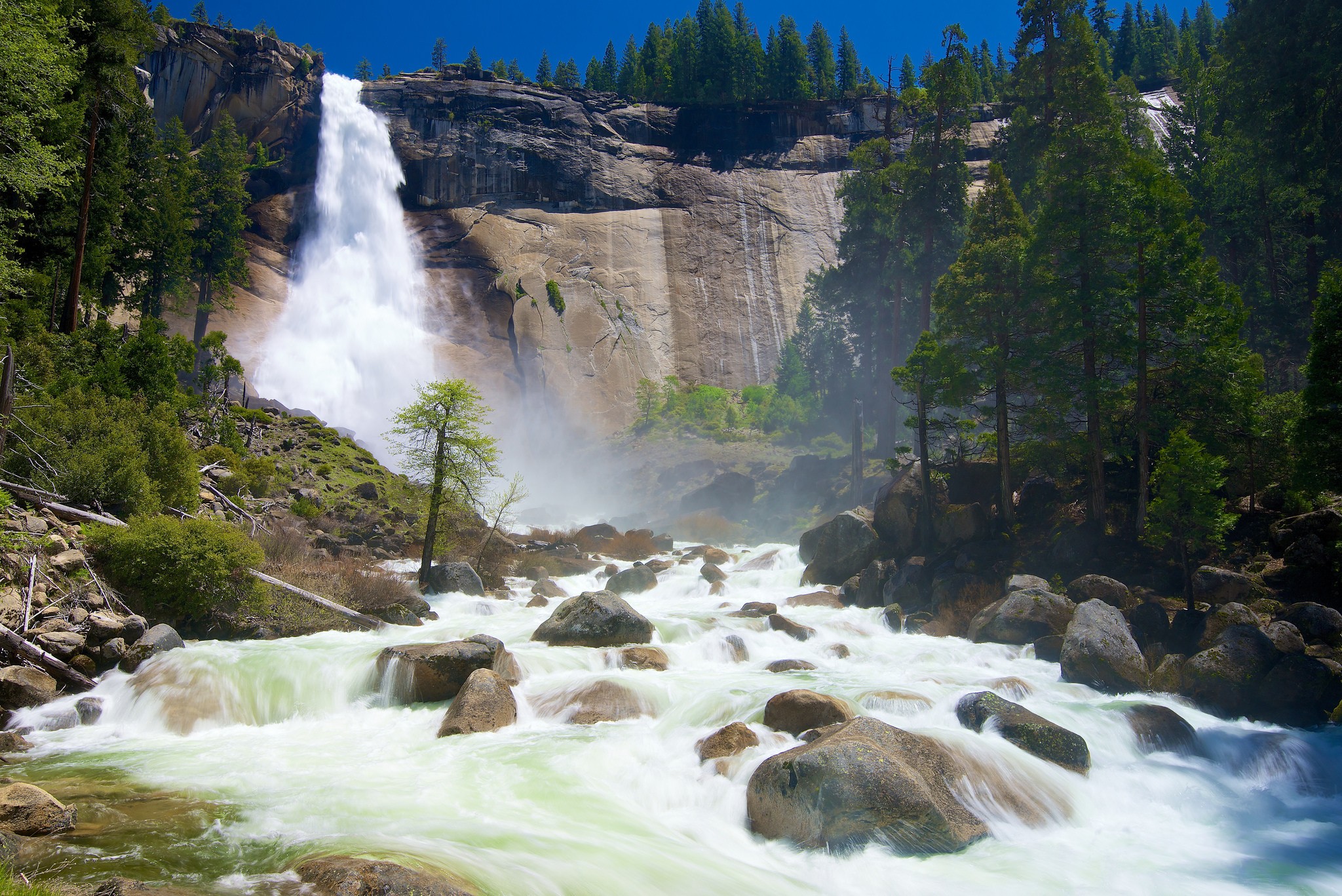 General 2048x1367 Yosemite National Park waterfall river rocks cliff USA California nature