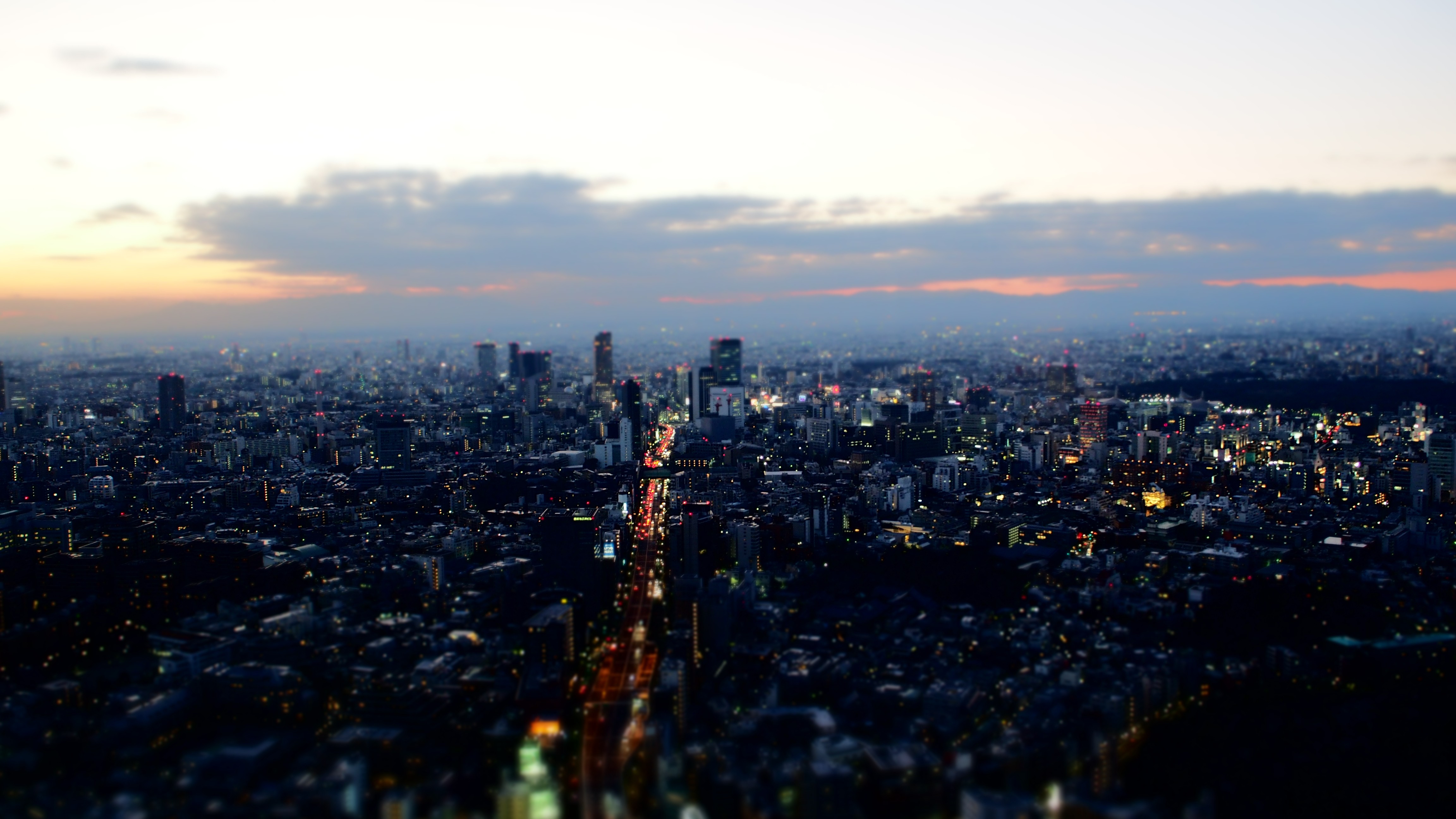 General 4608x2592 Tokyo Japan urban tilt shift Asia digital art cityscape