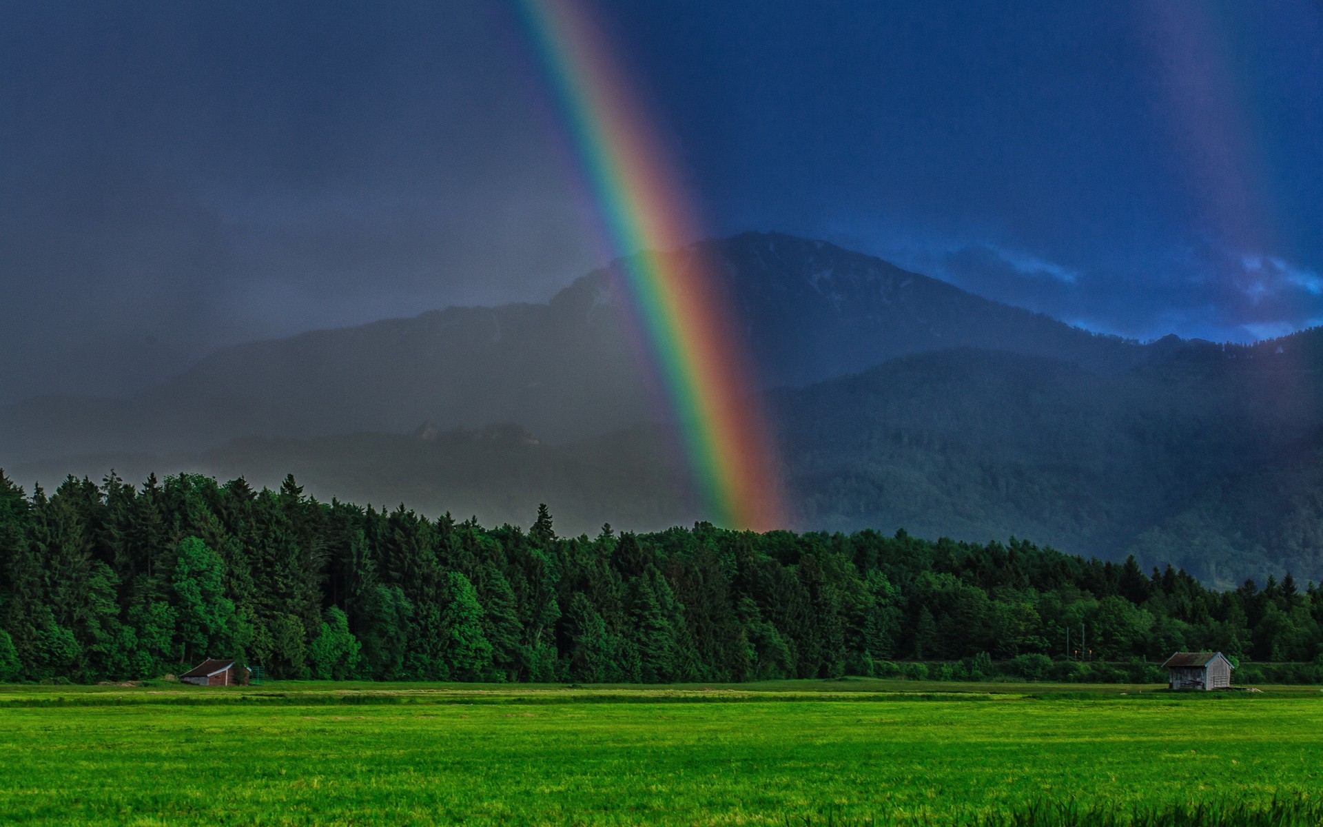 General 1920x1200 rainbows mountains landscape field nature