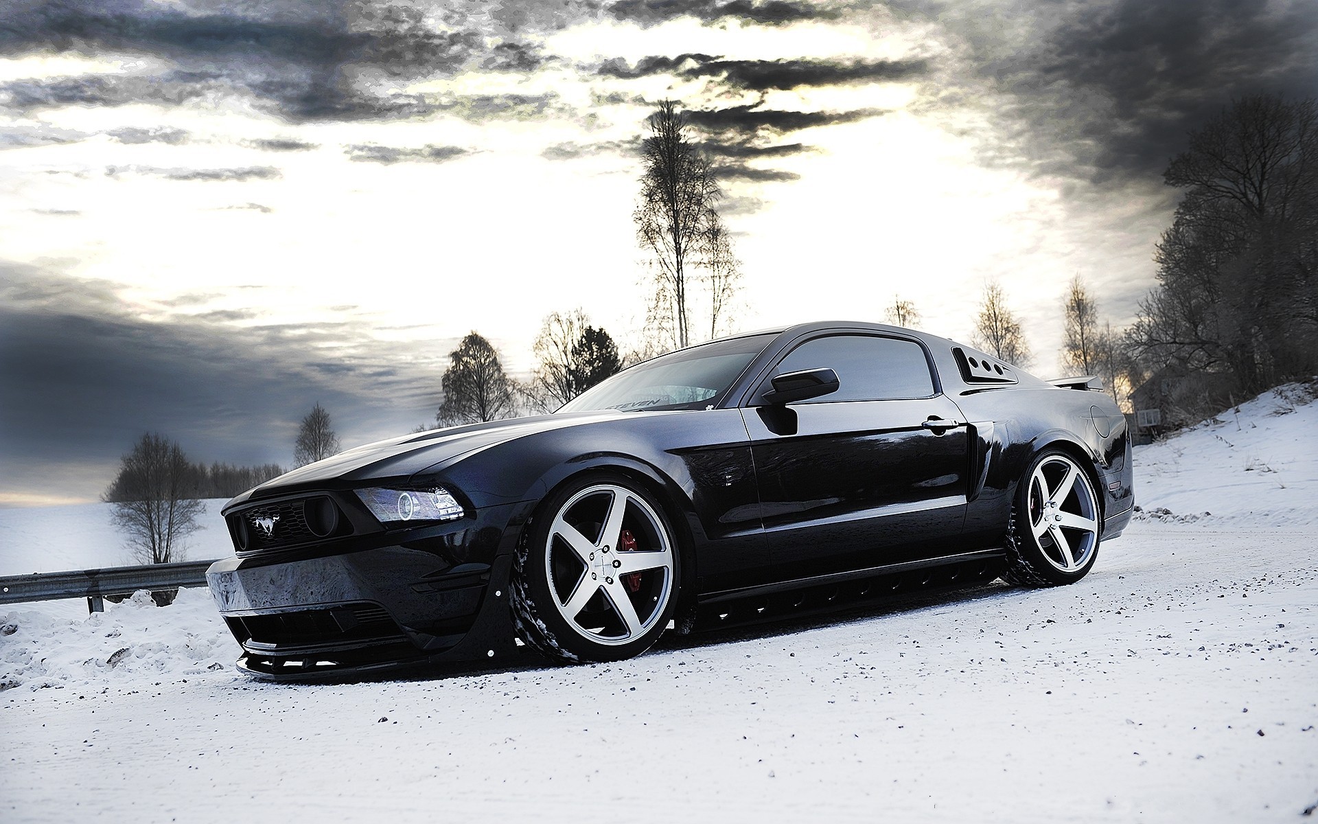 General 1920x1200 Ford Mustang tuning car snow winter Ford Mustang S-197 II Ford vehicle black cars outdoors muscle cars American cars