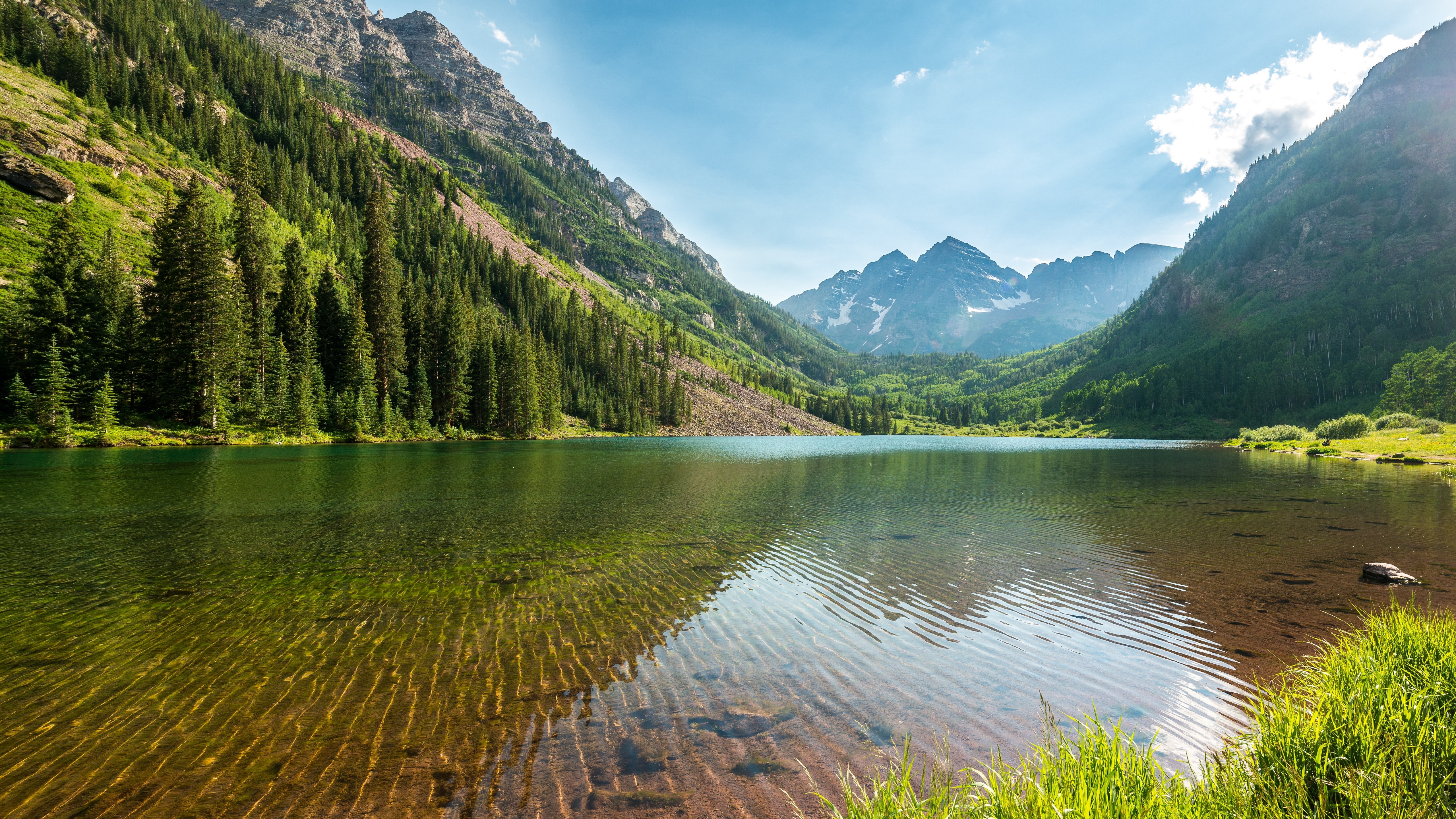 General 5120x2880 Colorado Maroon Bells landscape USA nature mountains lake outdoors